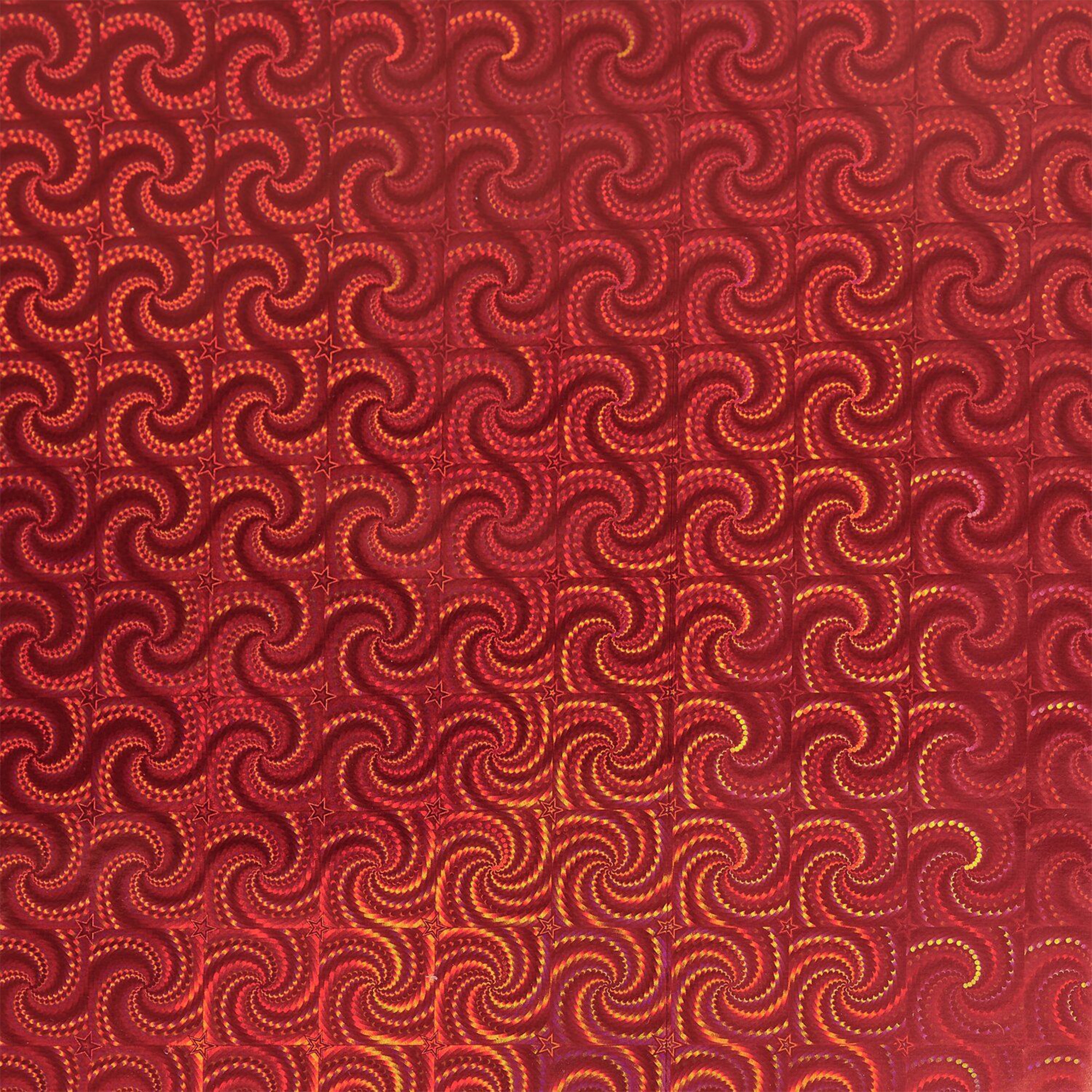 Geschenkpapier auf Rolle, "Holographisch mit Sternen" Rot 2m Textur, Muster, Kastanienbraun