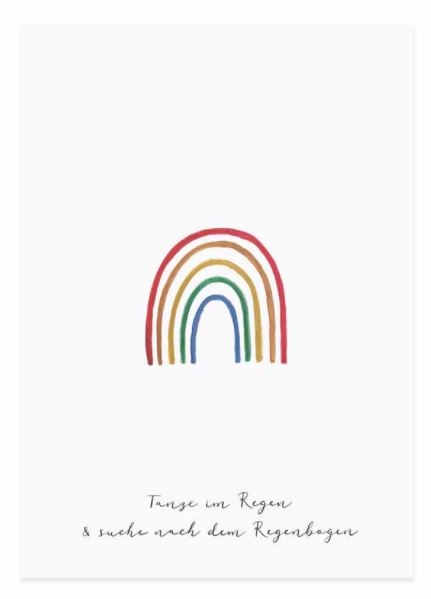 Eulenschnitt - Spruchkarte "Regenbogen"