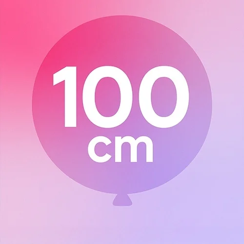 ballon, rosa farbenes gradient, 100 cm, glänzend, kreis