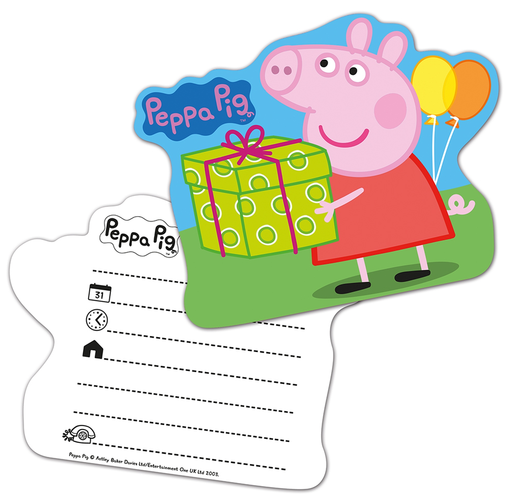 Peppa Wutz - 6 Einladungskarten Peppa Wutz - 6 Einladungskarten