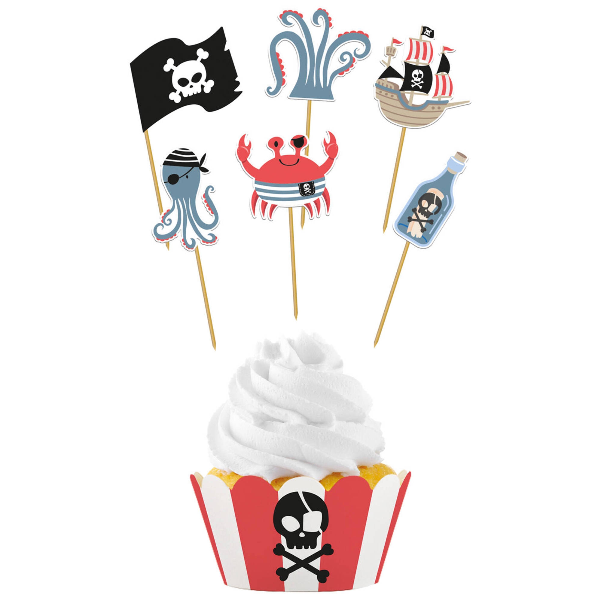 Cupcake Topper "Piraten" Sahne, Nachtisch, Eiscreme, Cupcake, Person