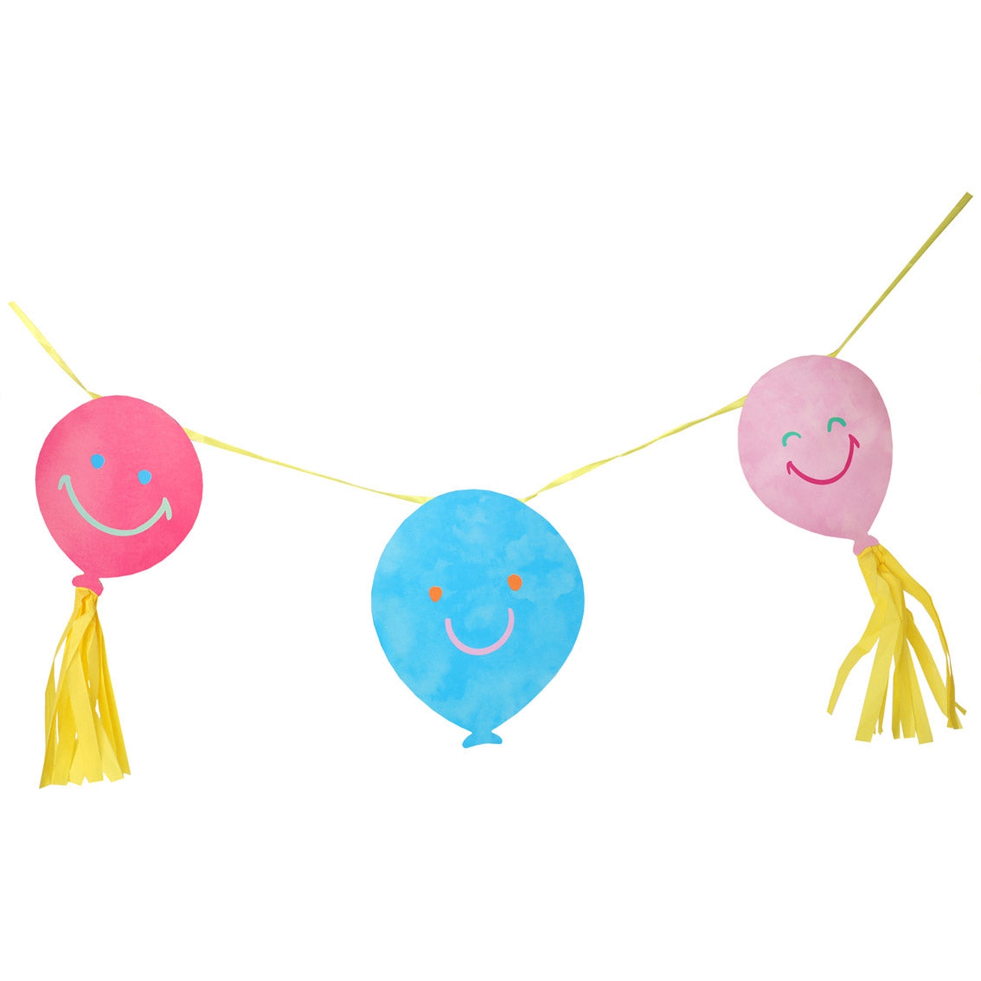 Girlande "Happy Face Balloon" 3 m Leute, Person, Ballon, Kunst, Kunsthandwerk