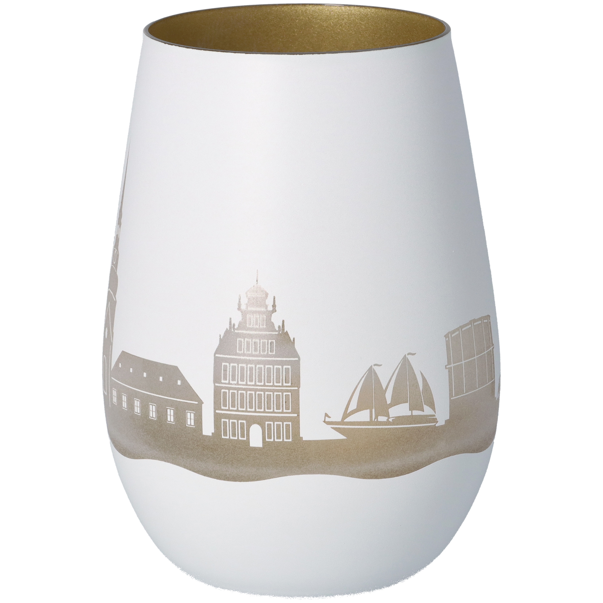 Windlicht Skyline Stade Weiß/Gold Windlicht Skyline Stade Weiß/Gold