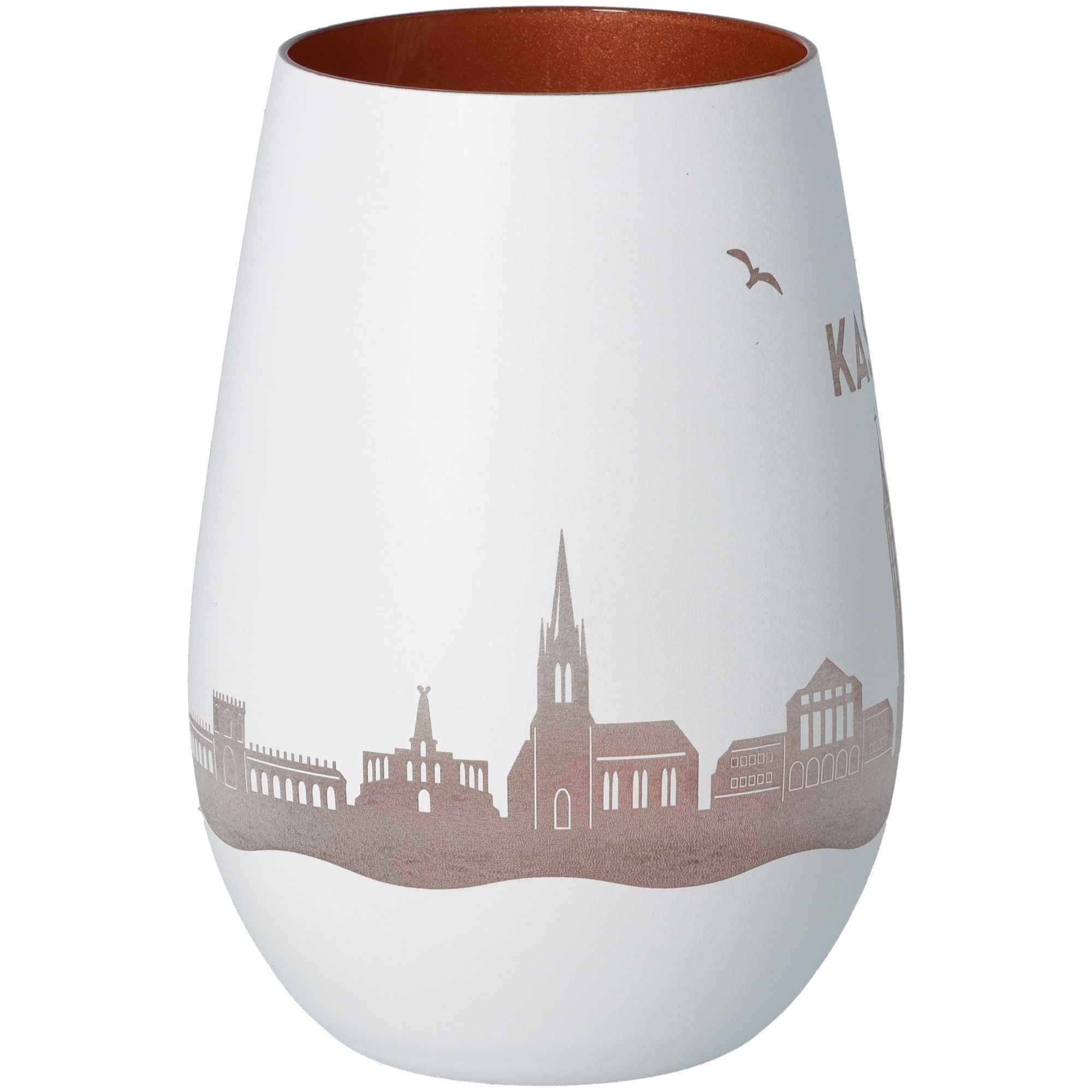 Windlicht Skyline Kassel Weiß/Bronze Töpferei, Krug, Vase, Kunst, Porzellan