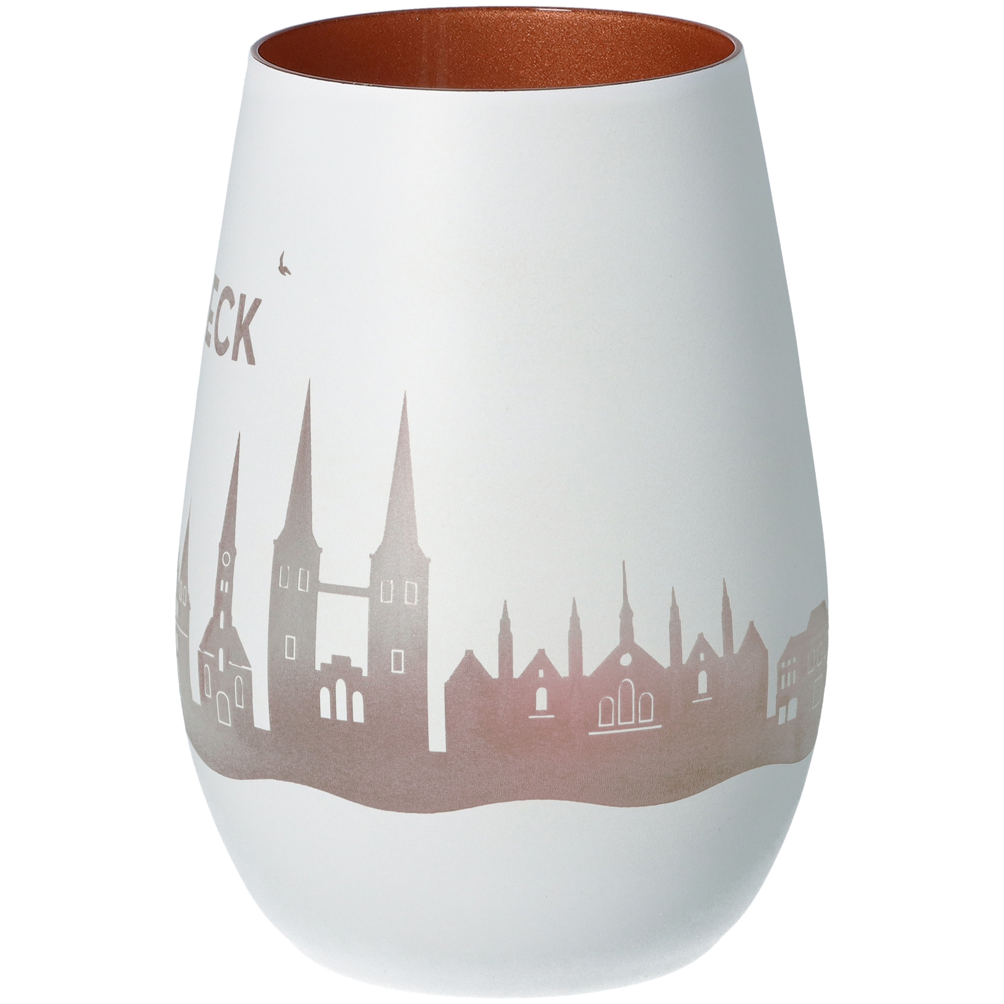 Windlicht Skyline Lübeck Weiß/Bronze Windlicht Skyline Lübeck Weiß/Bronze