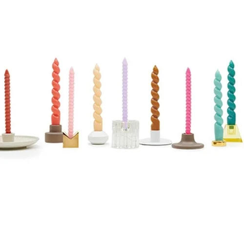 Kerze, verzinkte Kerze, bunte Kerze, Kerzen-Set, gedrehte Kerze