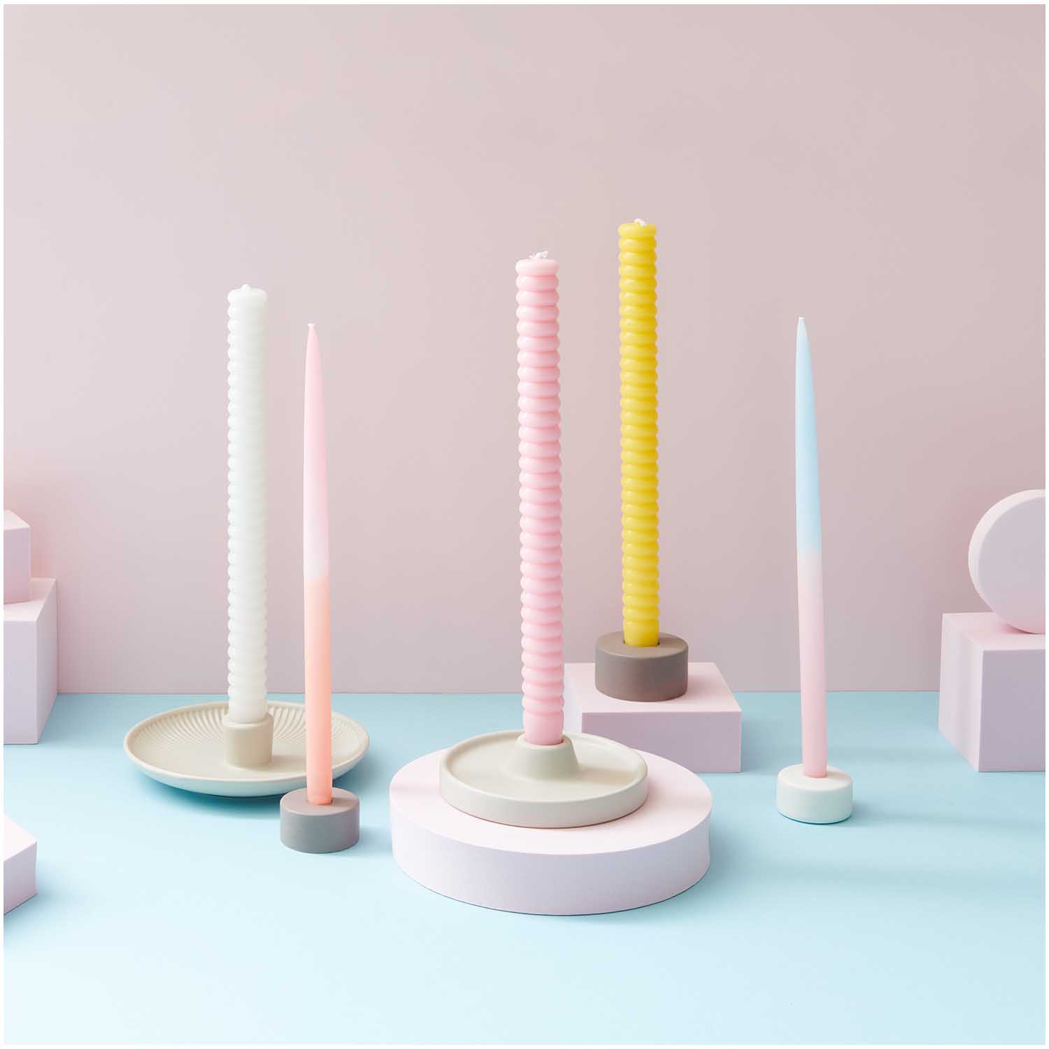 2 Spitzkerzen - Dip Dye - Rosa/Orange 2 Spitzkerzen - Dip Dye - Rosa/Orange