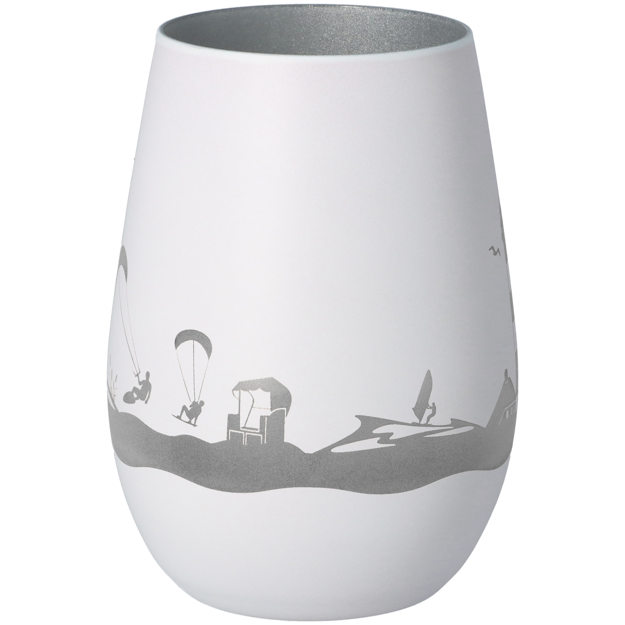 Windlicht Skyline St. Peter-Ording Weiß/Silber Windlicht Skyline St. Peter-Ording Weiß/Silber