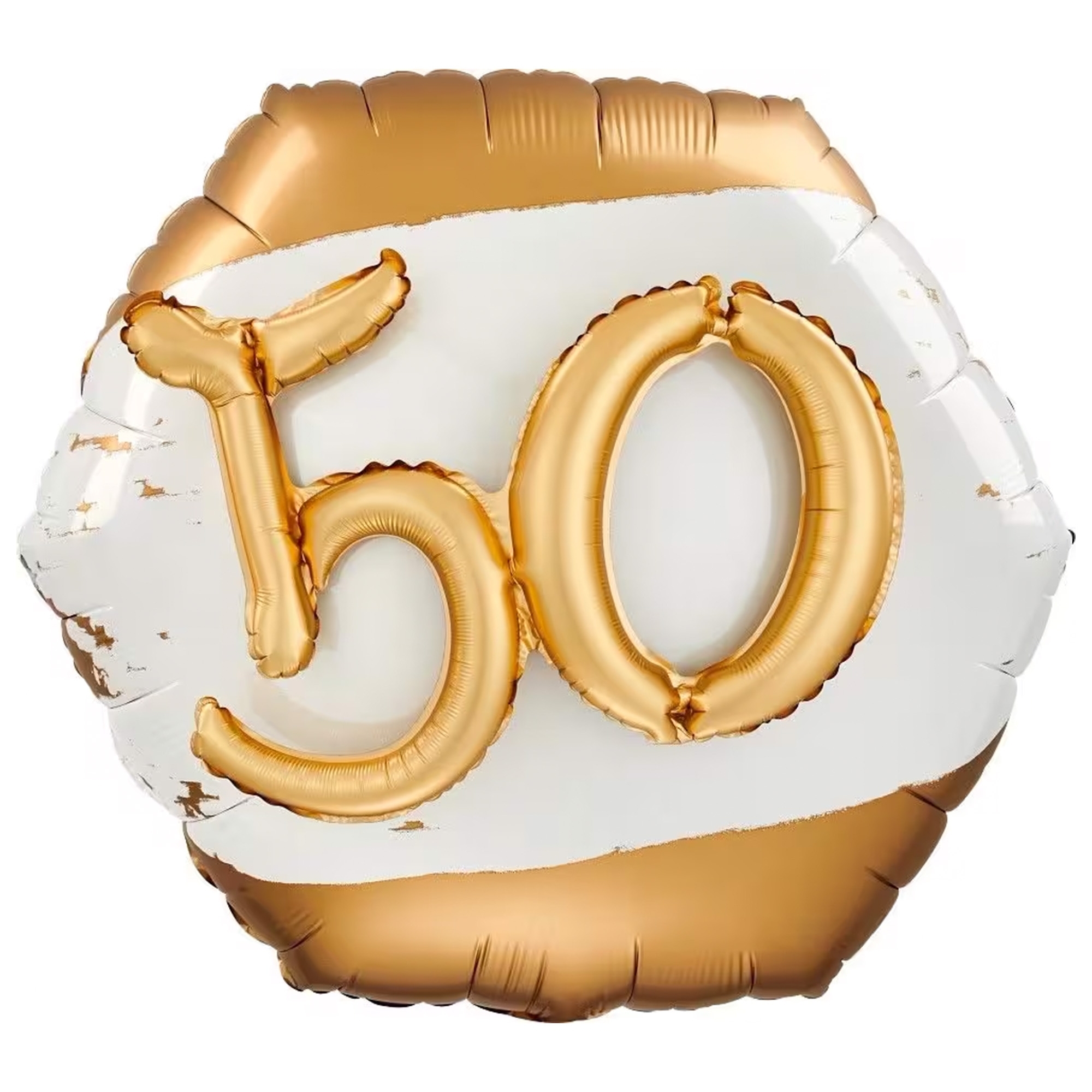 Folienballon "Golden Age 50" 76 cm Zahl, Symbol, Text