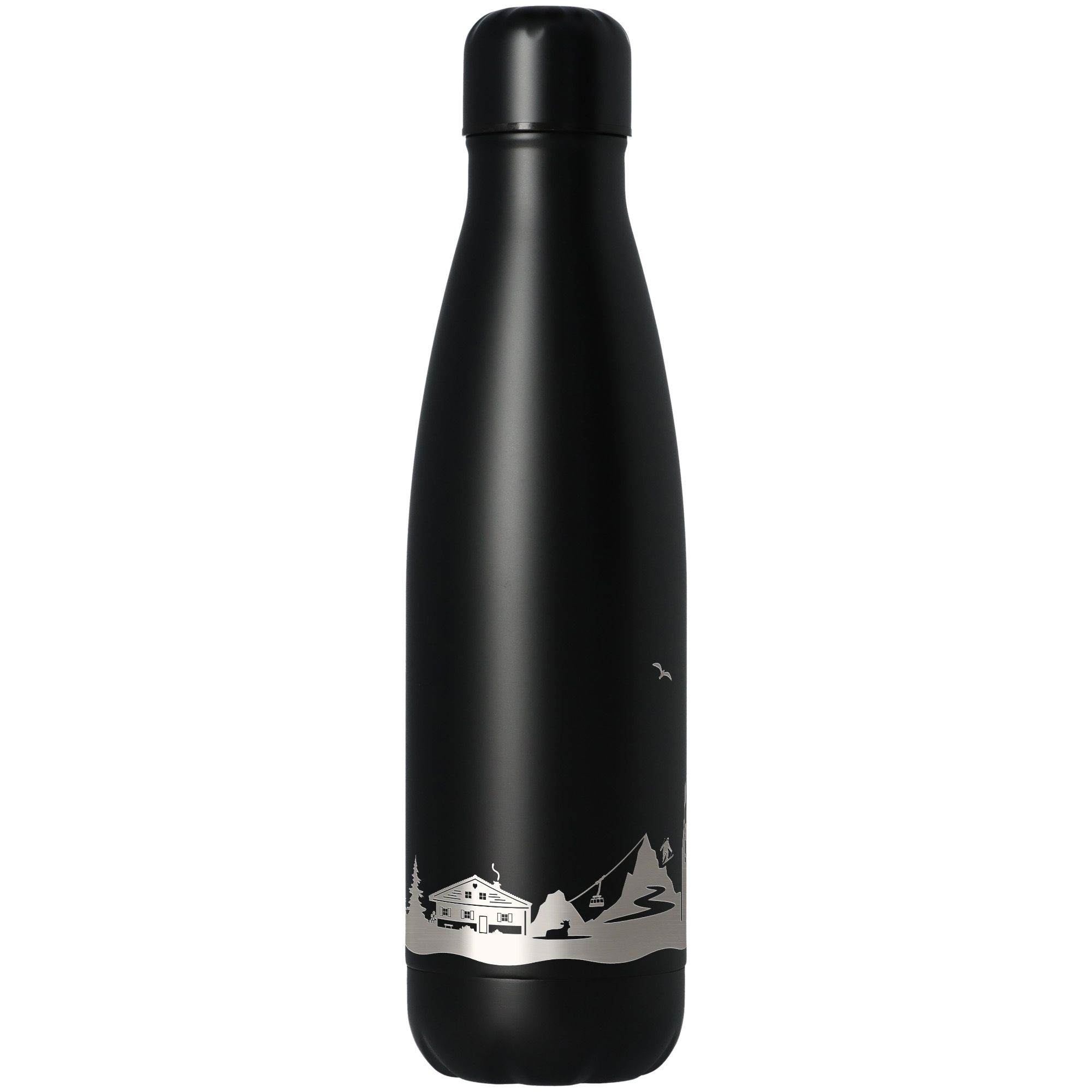 Trinkflasche Skyline Oberstdorf Schwarz 500ml Flasche, Wasserflasche, Shaker