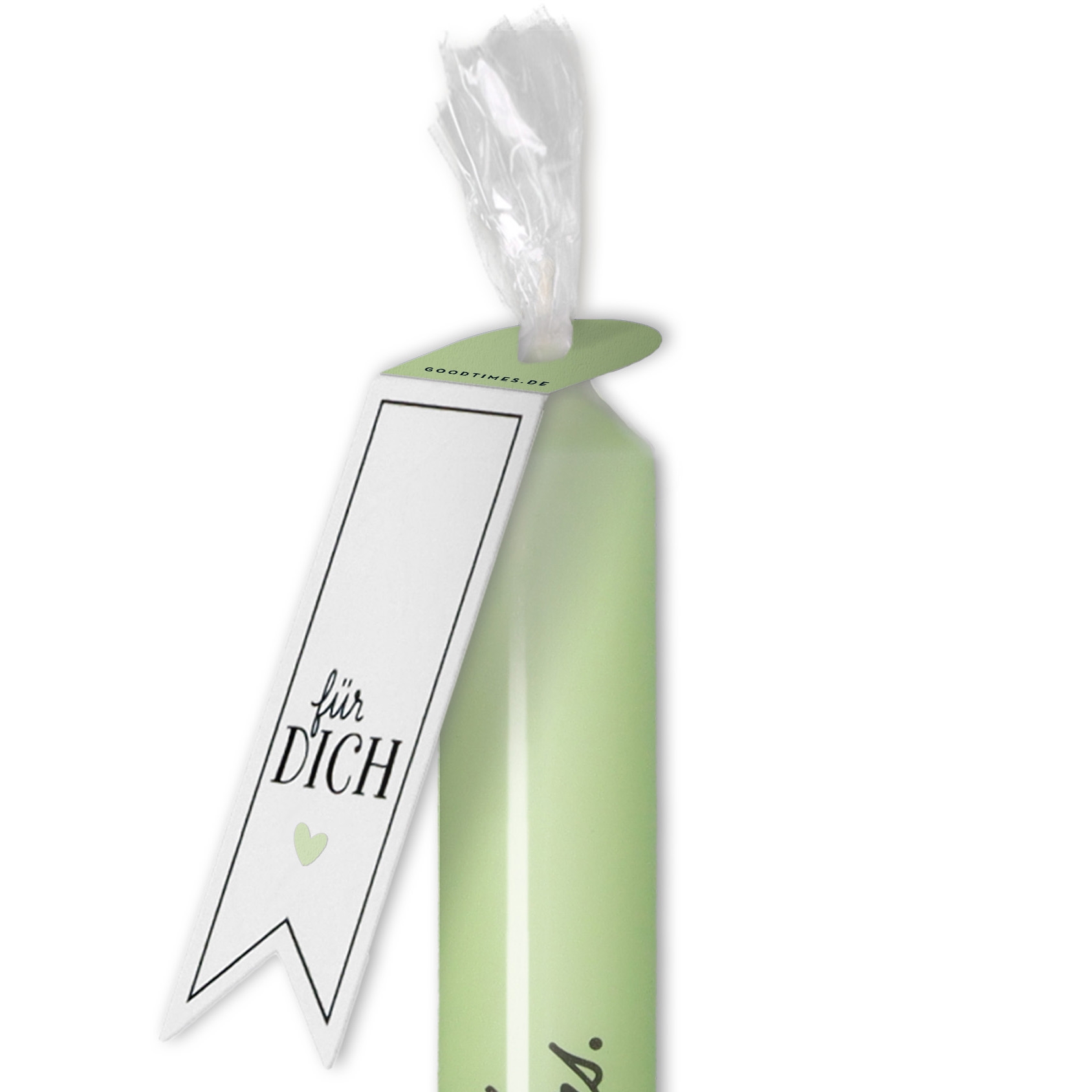 Stabkerze MintgrĂŒn, Schwarz "Mrs & Mrs" Flasche