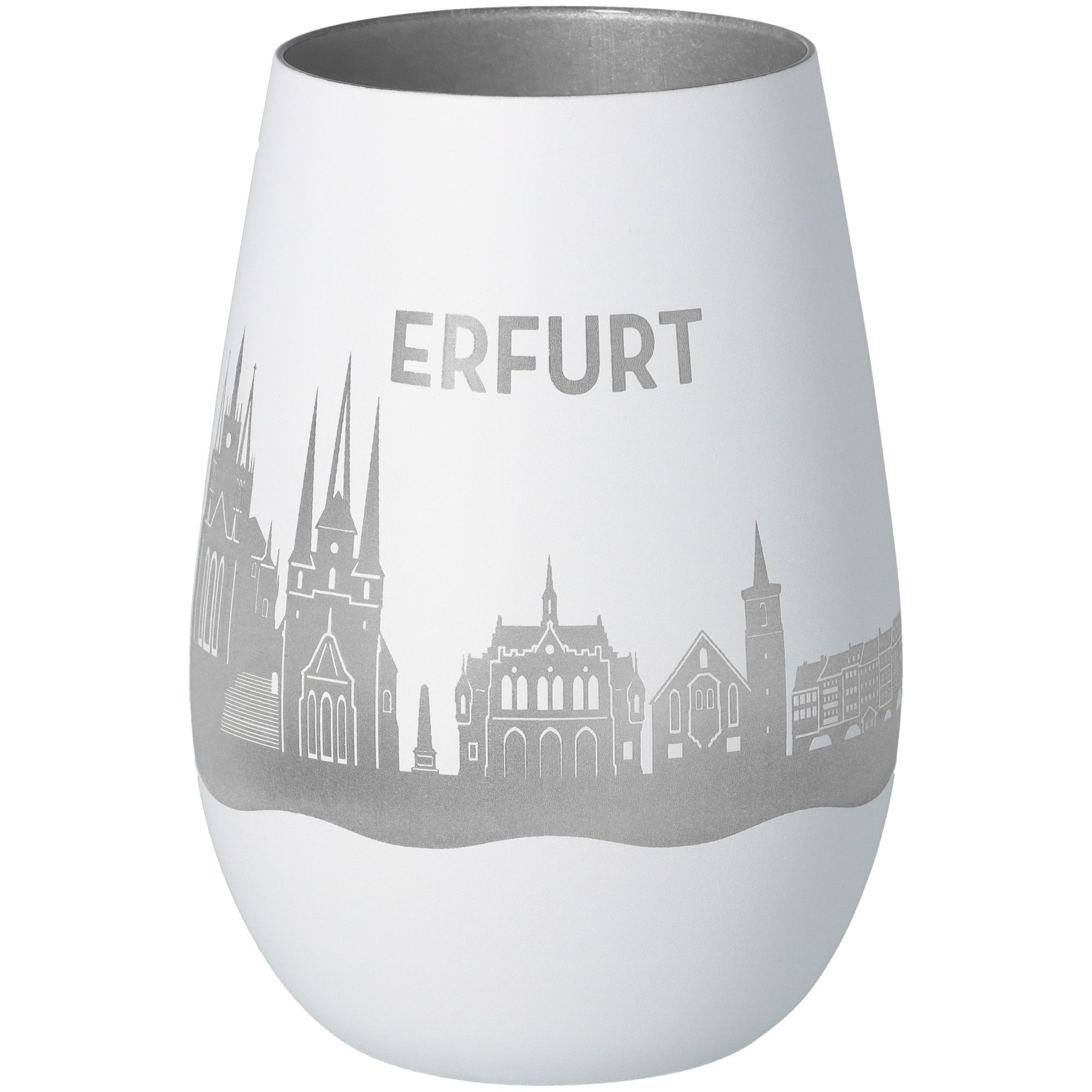 Windlicht Skyline Erfurt Weiß/Silber Windlicht Skyline Erfurt Weiß/Silber