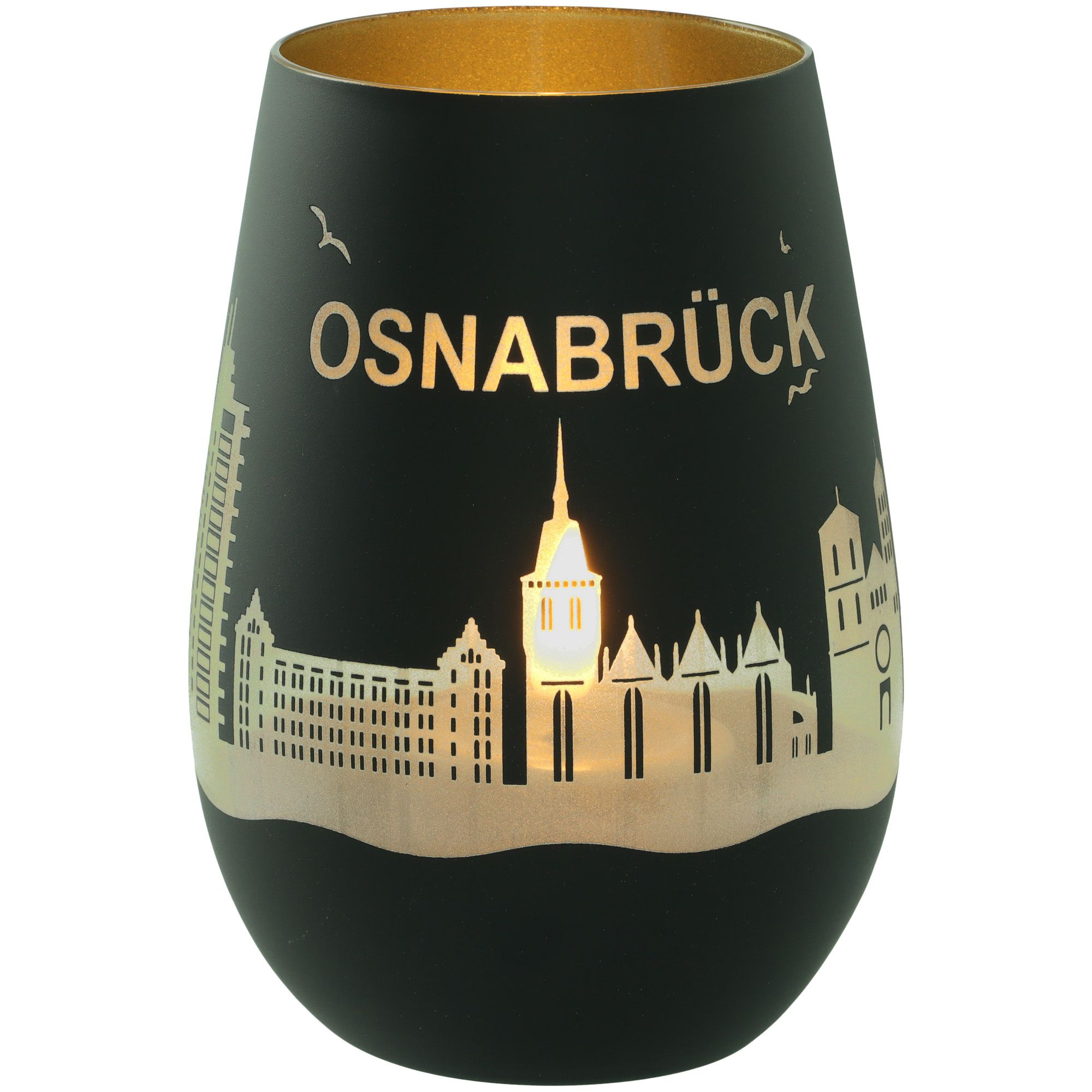 Windlicht Skyline Osnabrück Schwarz/Gold Windlicht Skyline Osnabrück Schwarz/Gold