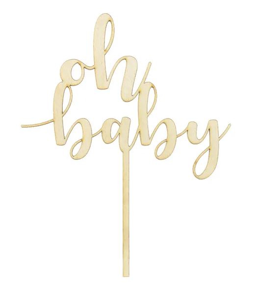 Cake Topper aus Holz "Oh Baby" Cake Topper aus Holz "Oh Baby"