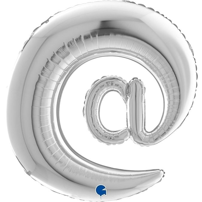 Folienballon Sonderzeichen @ Silber 100 cm