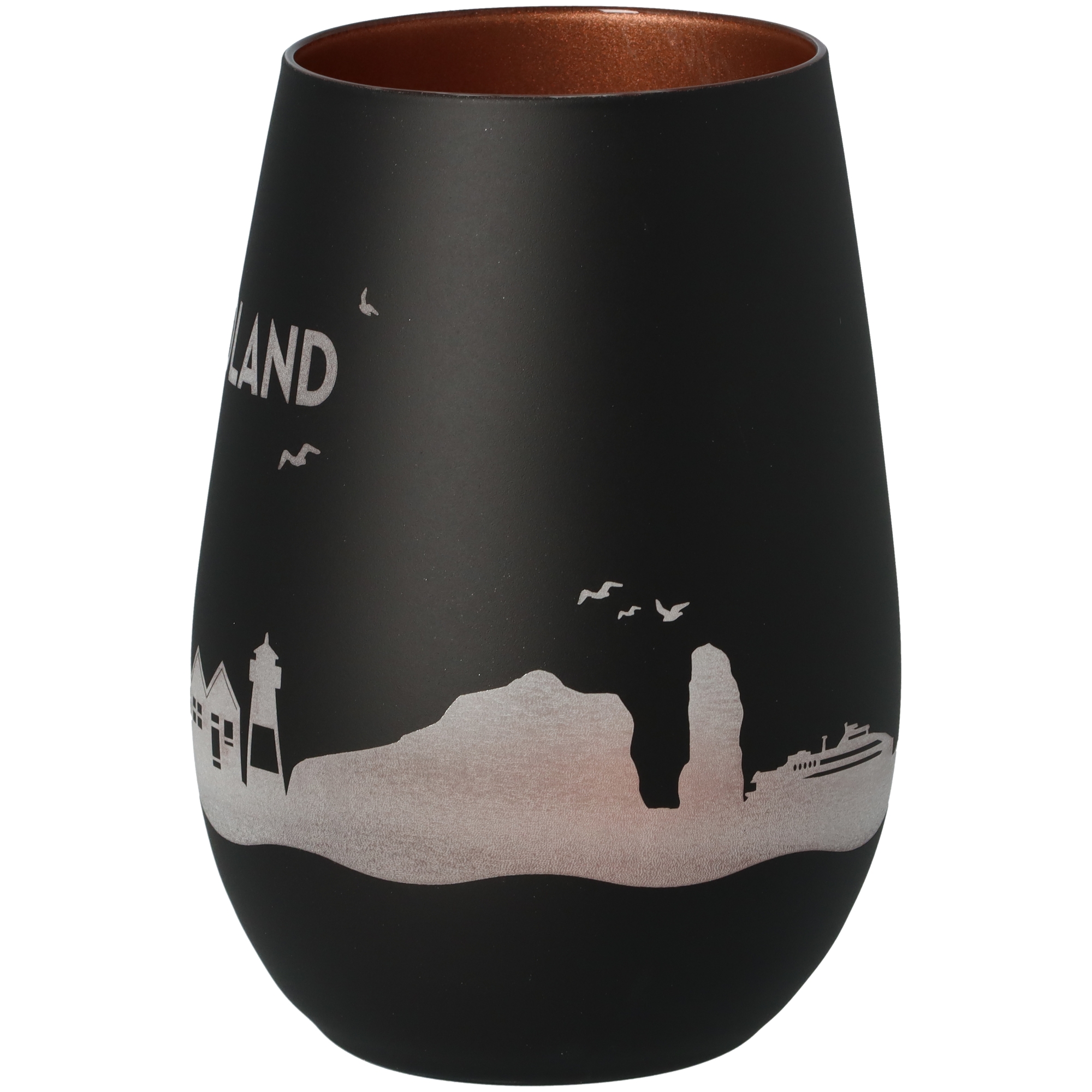 Windlicht Skyline Helgoland Schwarz/Bronze Krug, Töpferei, Vase