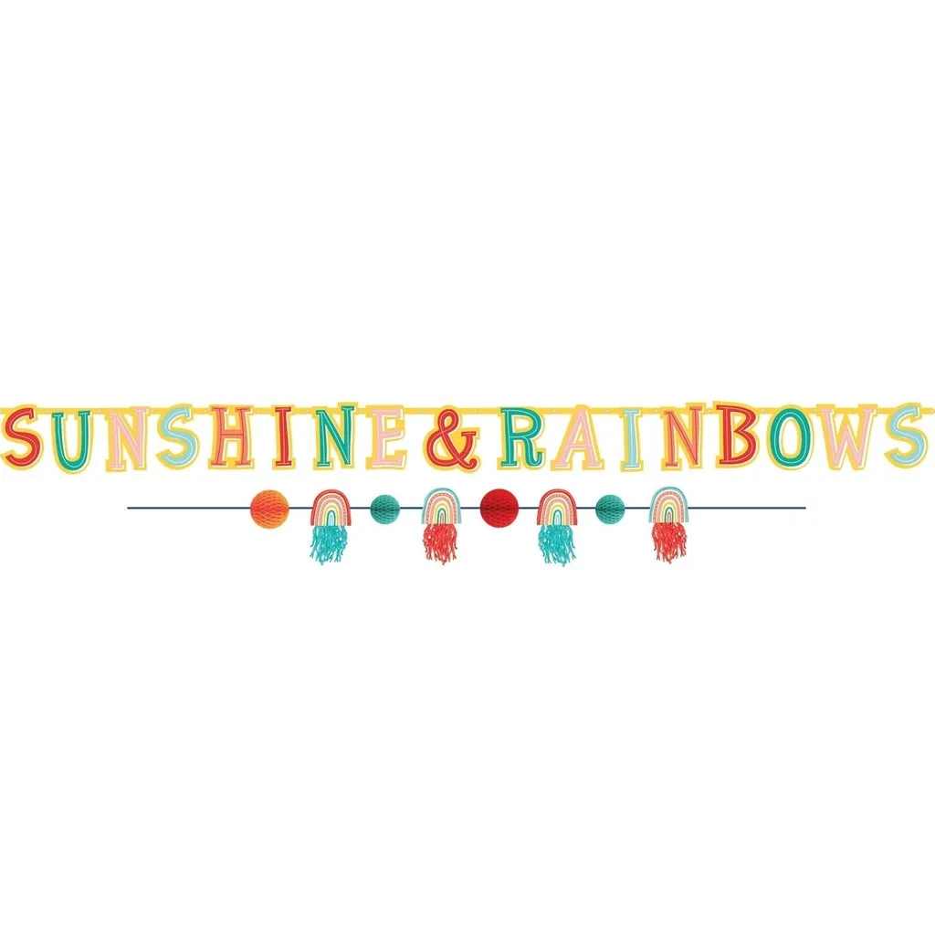 "Retro Regenbogen" - Girlande 2-teilig