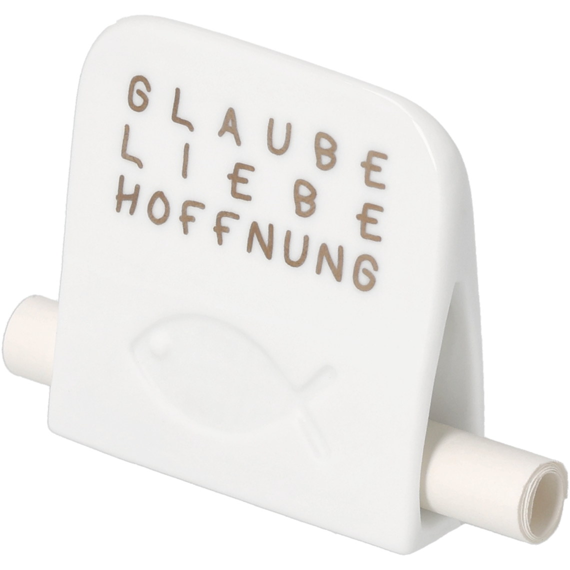 Räder Design - Kleine Aufmerksamkeit "Glaube, Liebe, Hoffnung" Porteclé, Gebrauchsgegenstand, Weiß, Knotenlinien, Hakenhalterung