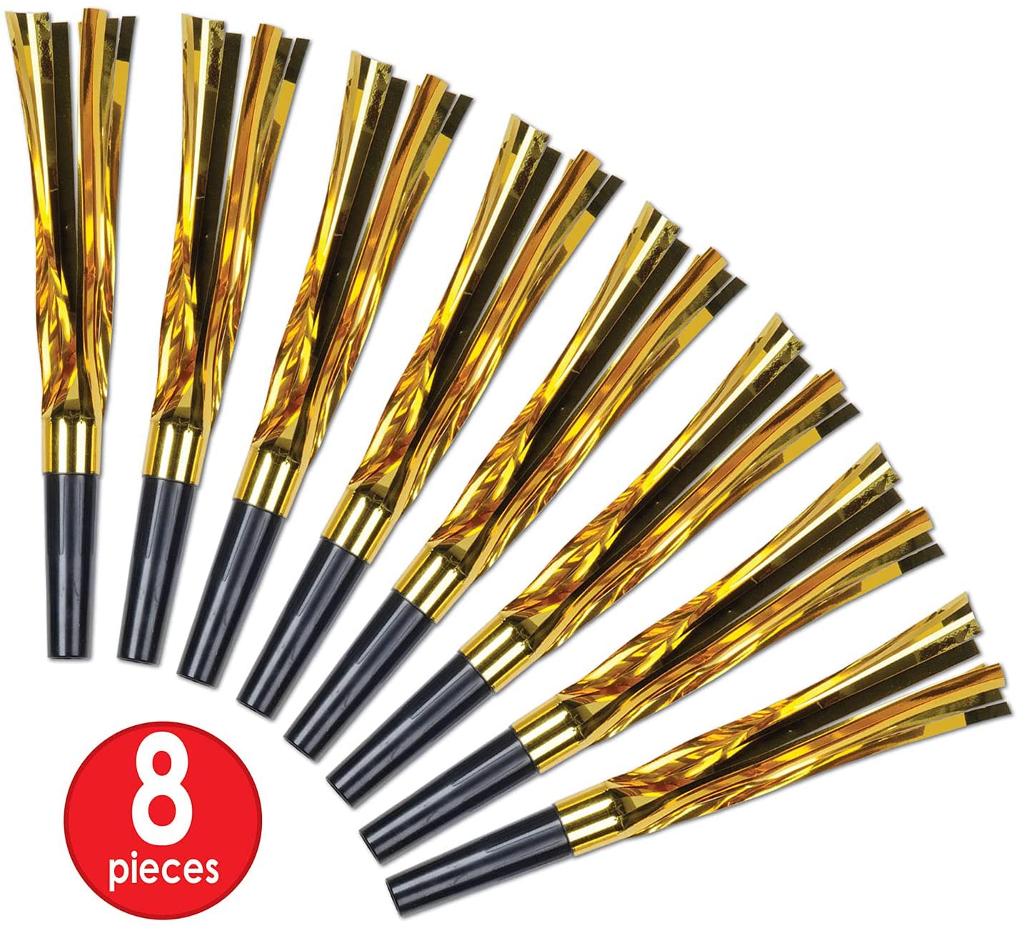 8 Fransentröten, Gold/Schwarz 8 Fransentröten, Gold/Schwarz