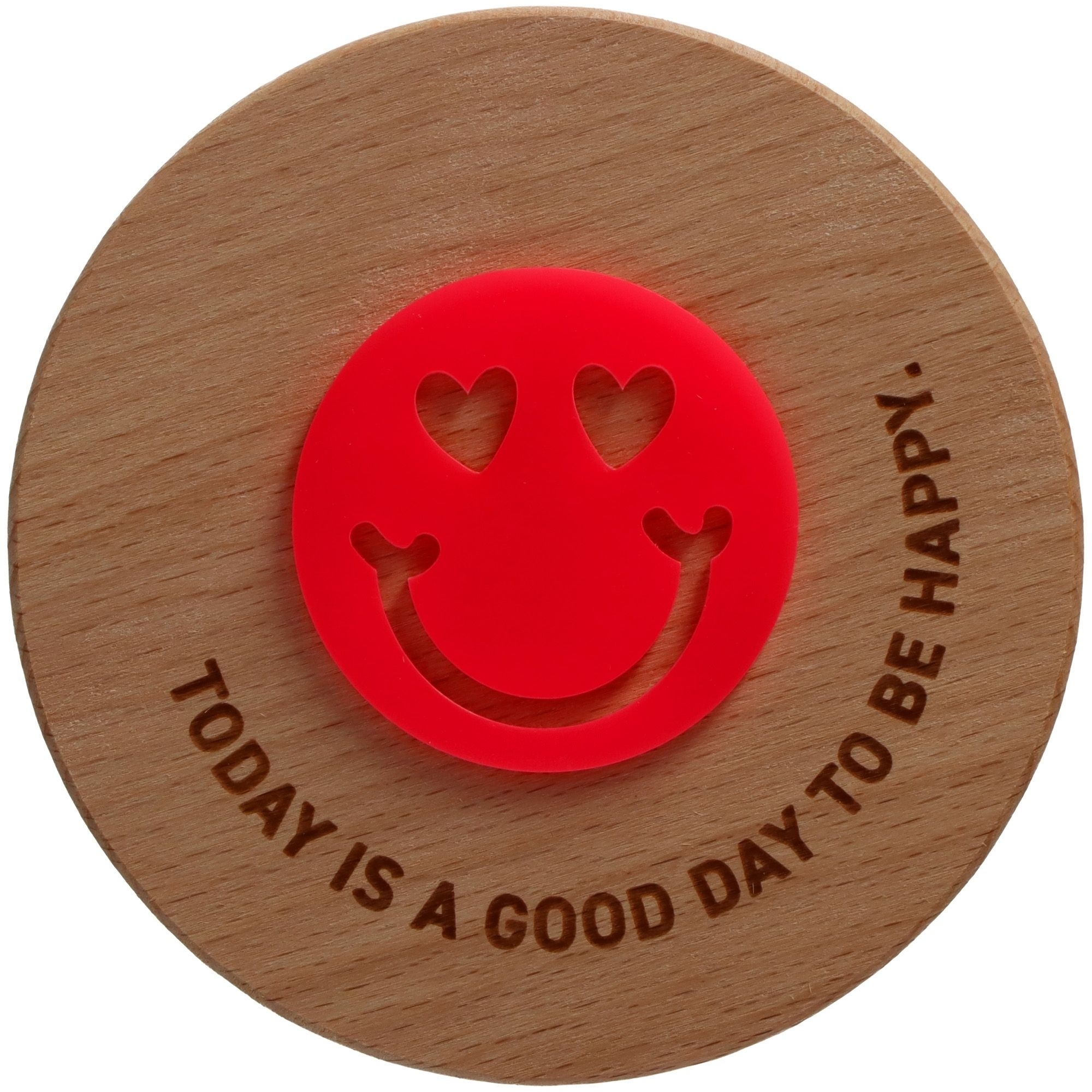Geschenkglas "GOOD DAY" Neonpink Logo, Abzeichen, Symbol