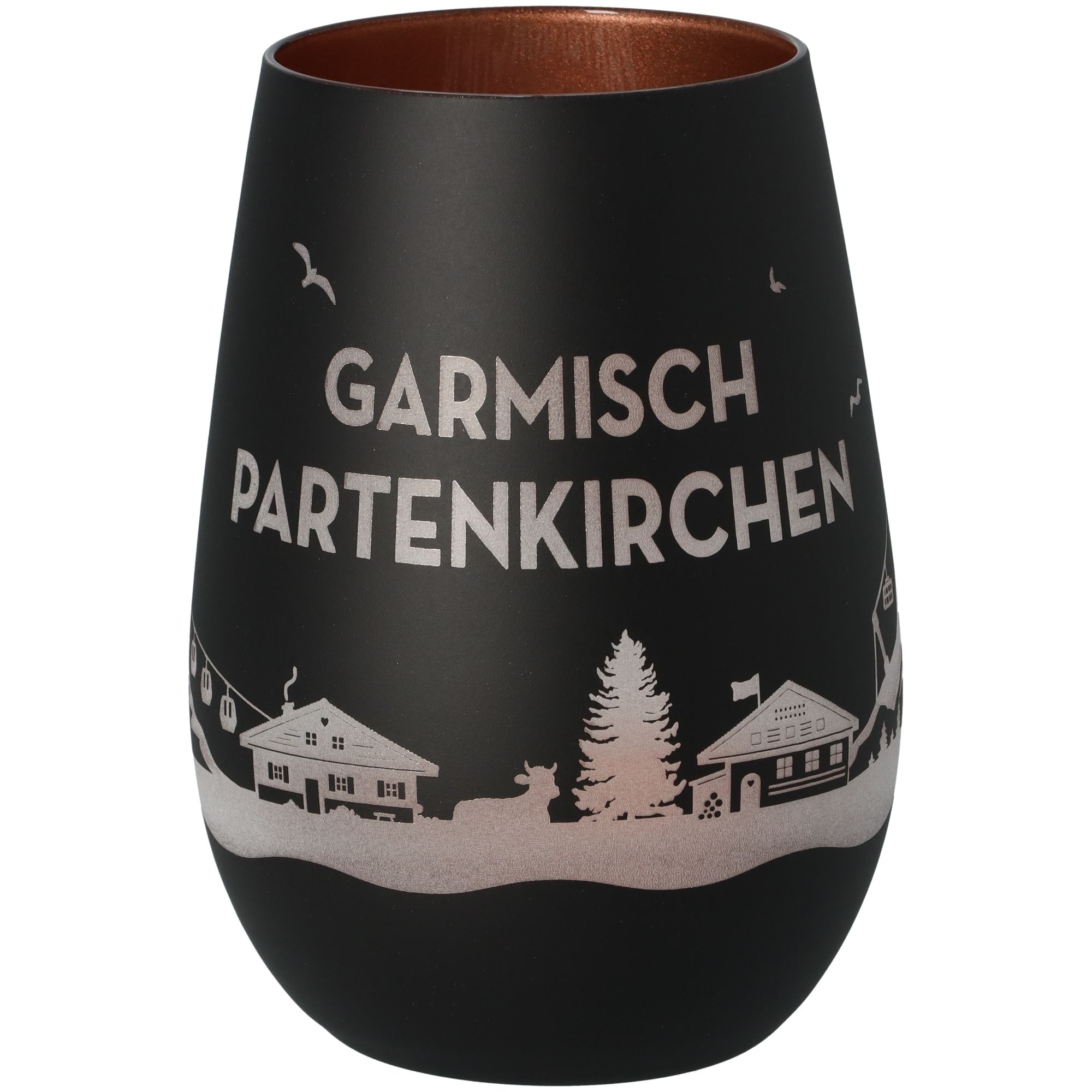 Windlicht Skyline Garmisch-Partenkirchen Schwarz/Bronze