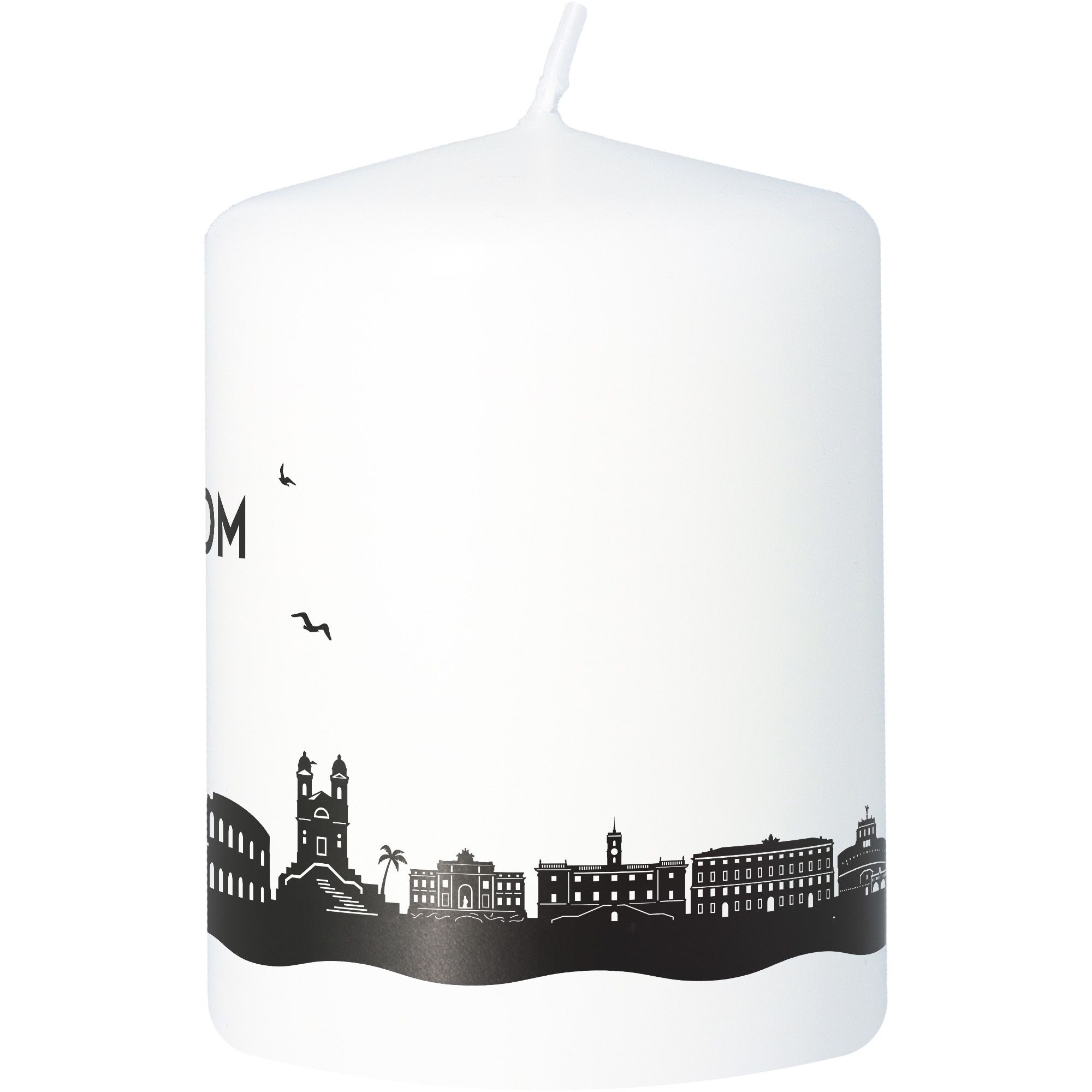 Stumpenkerze Skyline Rom Weiß Lampe, Tier, Vogel