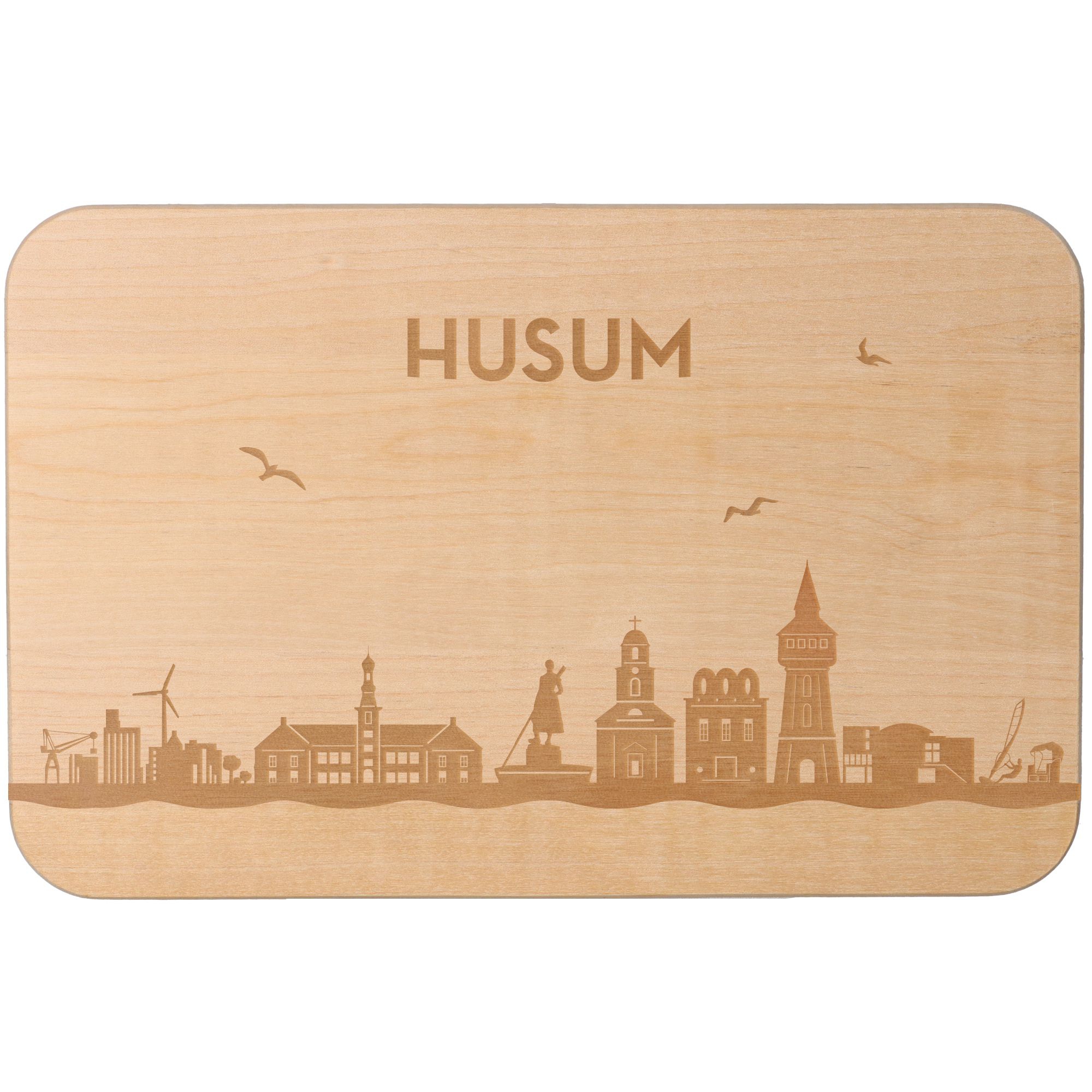Frühstücksbrett Skyline Husum 23cm x 15cm x 1cm Frühstücksbrett Skyline Husum 23cm x 15cm x 1cm