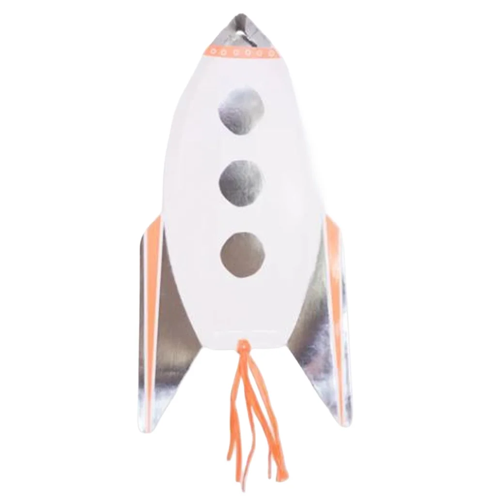 Rakete, Spielzeug, Silber, Orange Akzente, angedockte Schwanzfeder