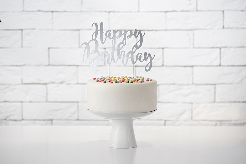 Cake Topper Happy Birthday Silber Cake Topper Happy Birthday Silber