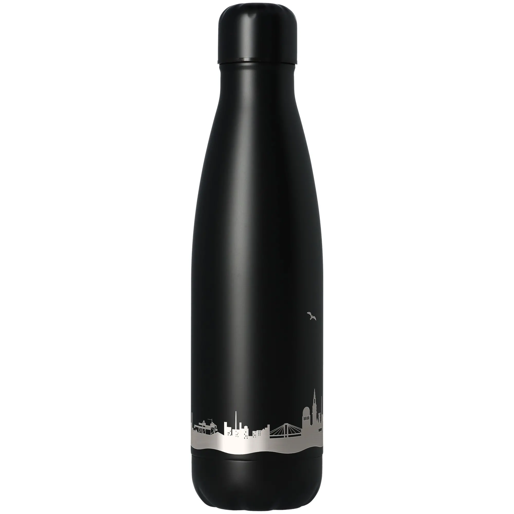 Trinkflasche Skyline Hamburg Schwarz 500ml