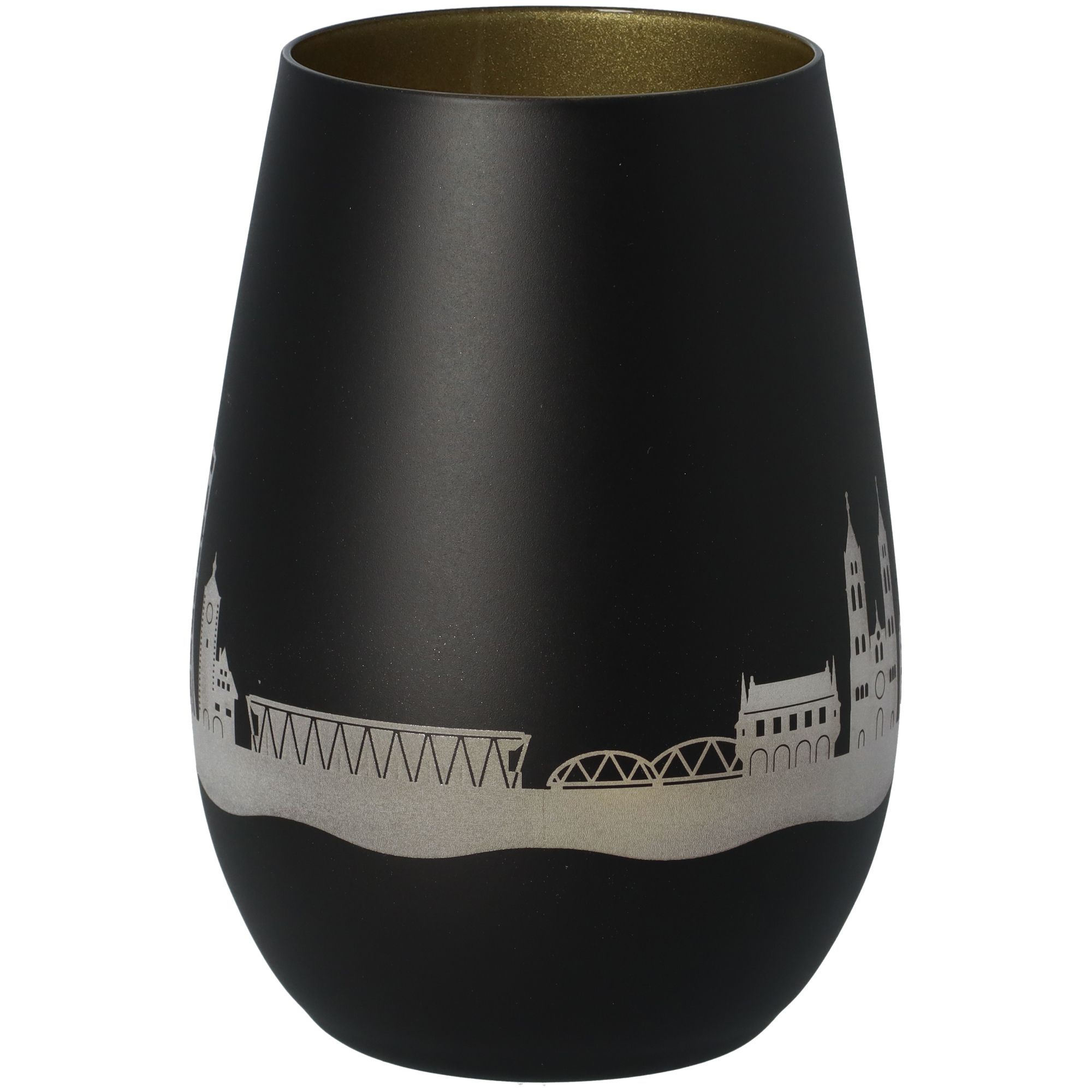 Windlicht Skyline Freiburg Schwarz/Gold Windlicht Skyline Freiburg Schwarz/Gold