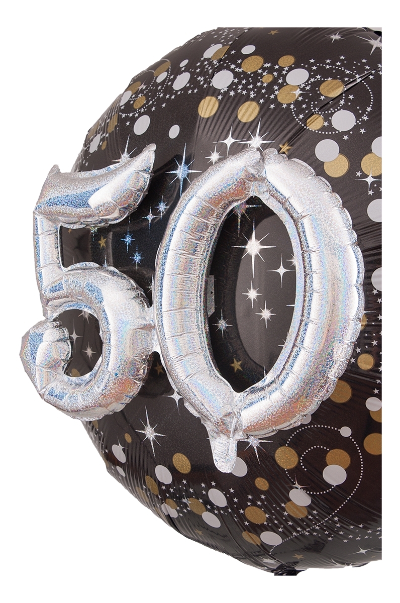 Folienballon Sparkling Birthday mit 3D "50" 91cm