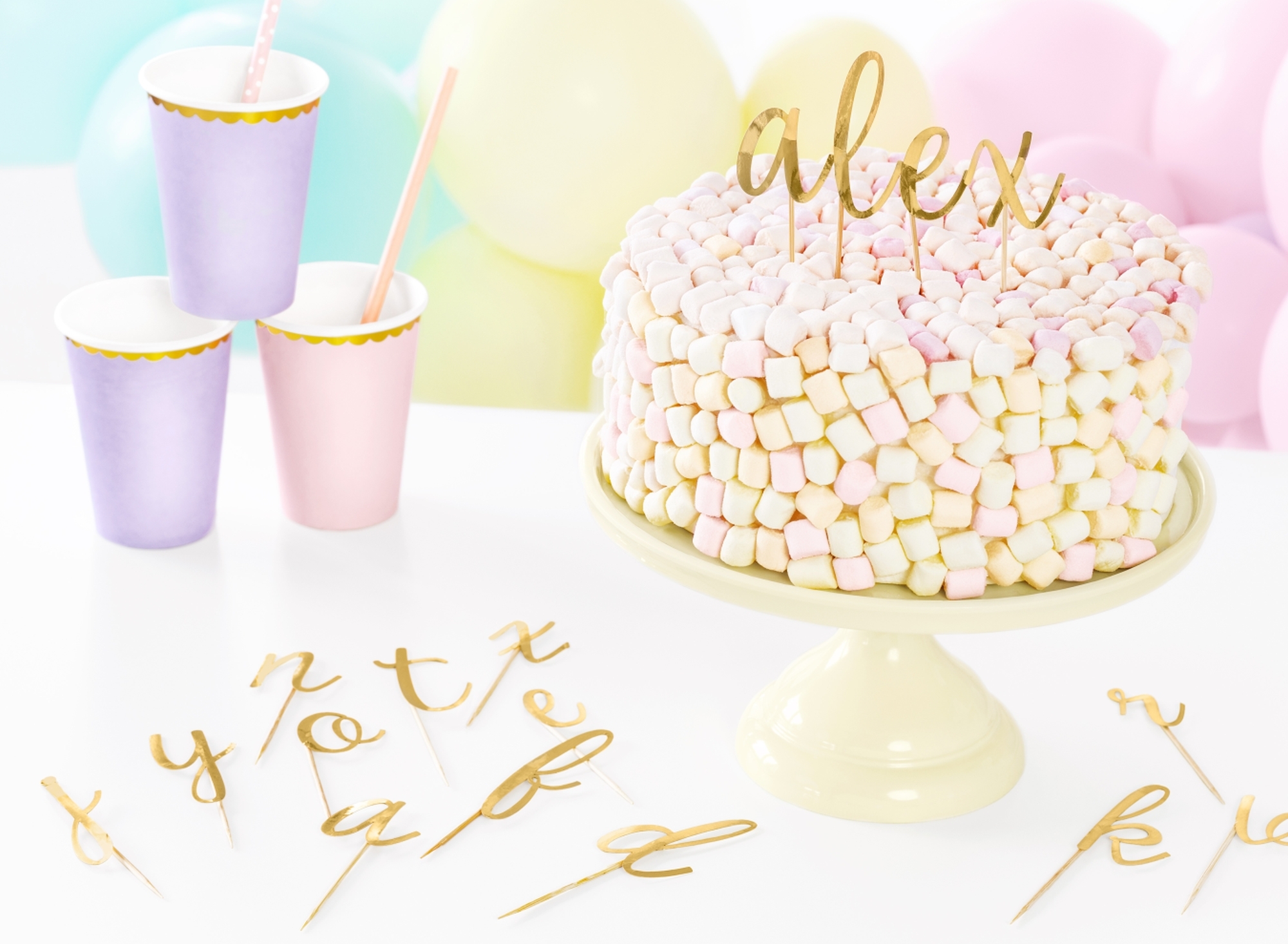 Cake Topper - ABC - Alphabet Gold Cake Topper - ABC - Alphabet Gold