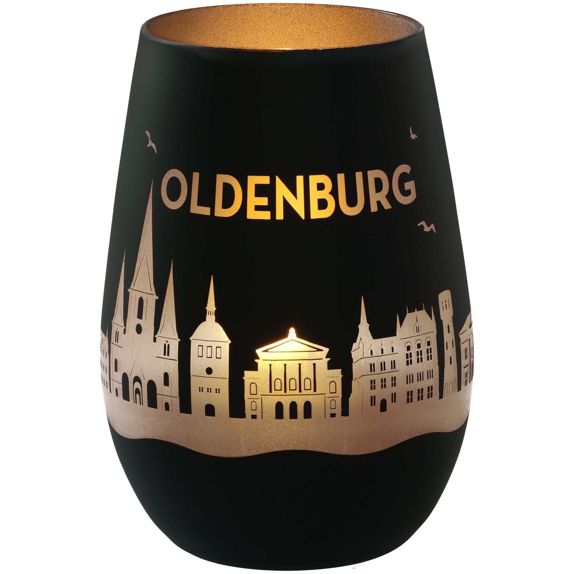Windlicht Skyline Oldenburg Schwarz/Silber Windlicht Skyline Oldenburg Schwarz/Silber
