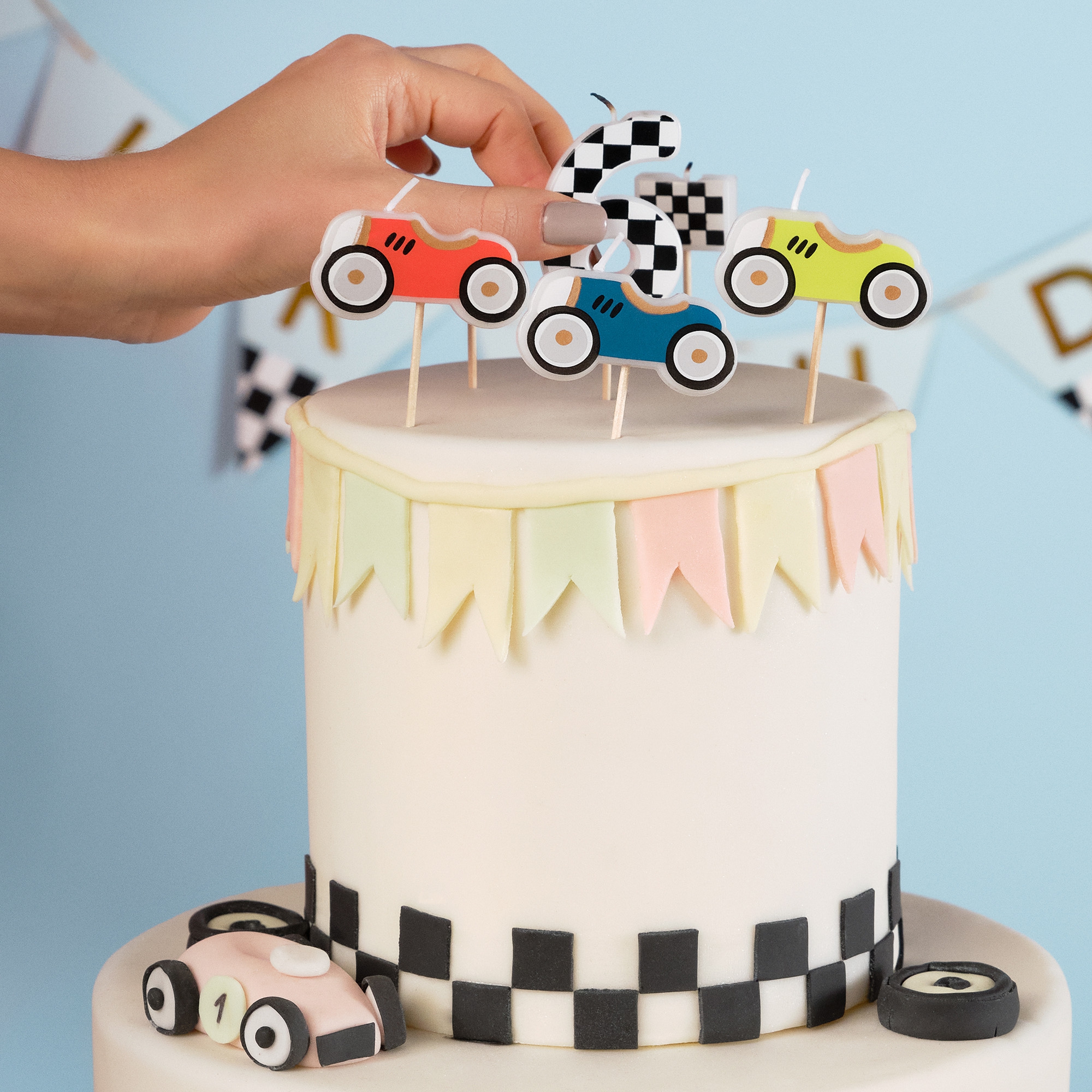 5 Kuchenkerzen "Rennautos" 5 Kuchenkerzen "Rennautos"