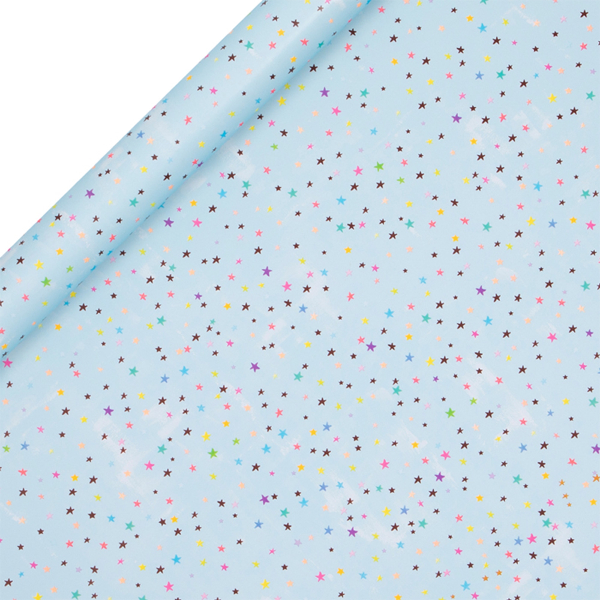 Geschenkpapier auf Rolle "Hellblau mit Sternen" 4m Geschenkpapier auf Rolle "Hellblau mit Sternen" 4m