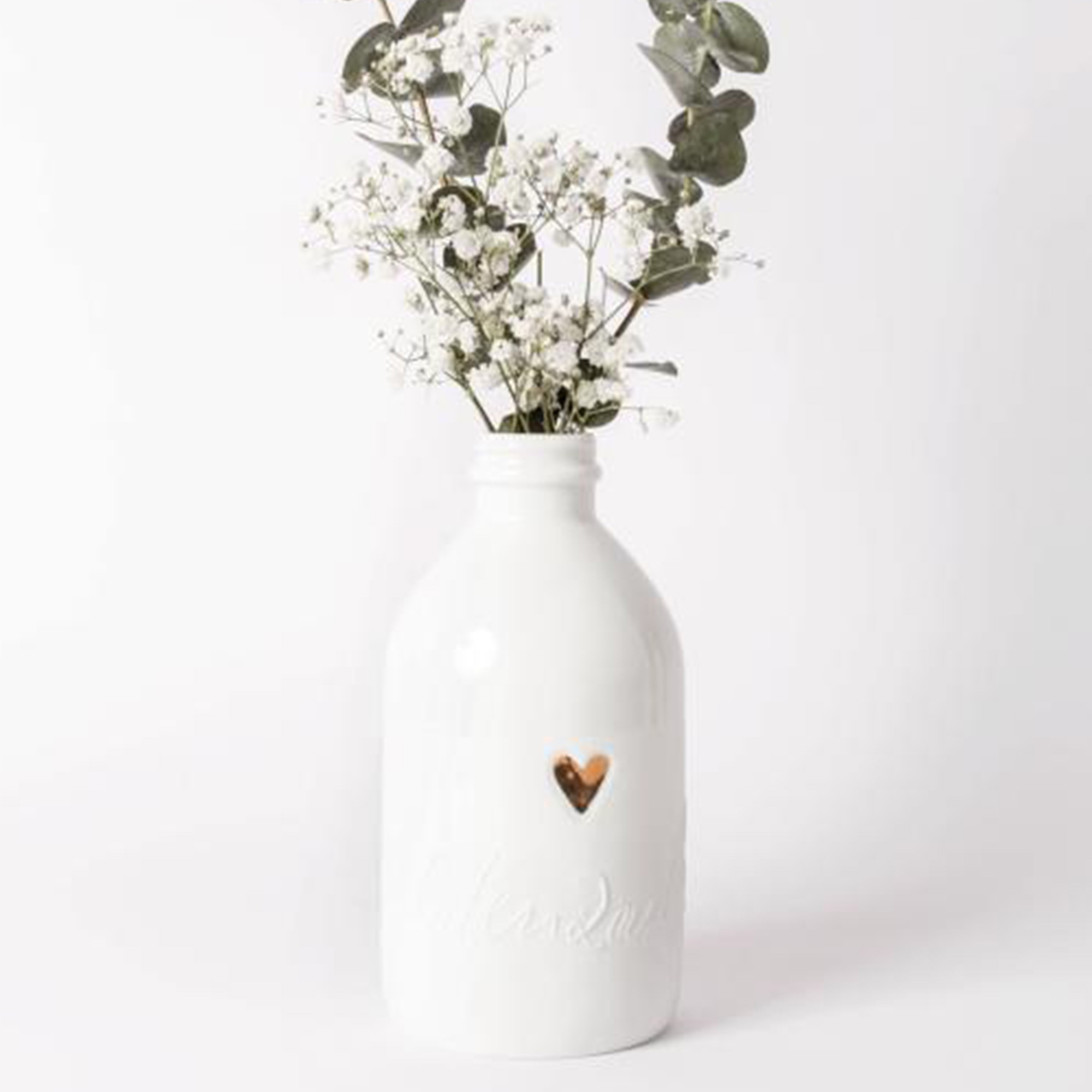 Flaschenvase "BlĂŒtenzauber" Krug, Töpferei, Vase, Topfpflanze, PflanzgefĂ€Ă