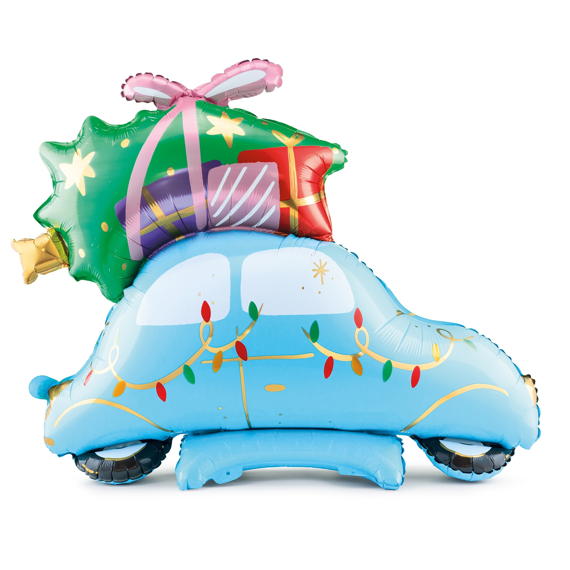 Folienballon "Weihnachtsauto" zur Luftbefüllung 100cm