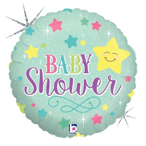 Folienballon Holographic Baby Shower Stern 45 cm