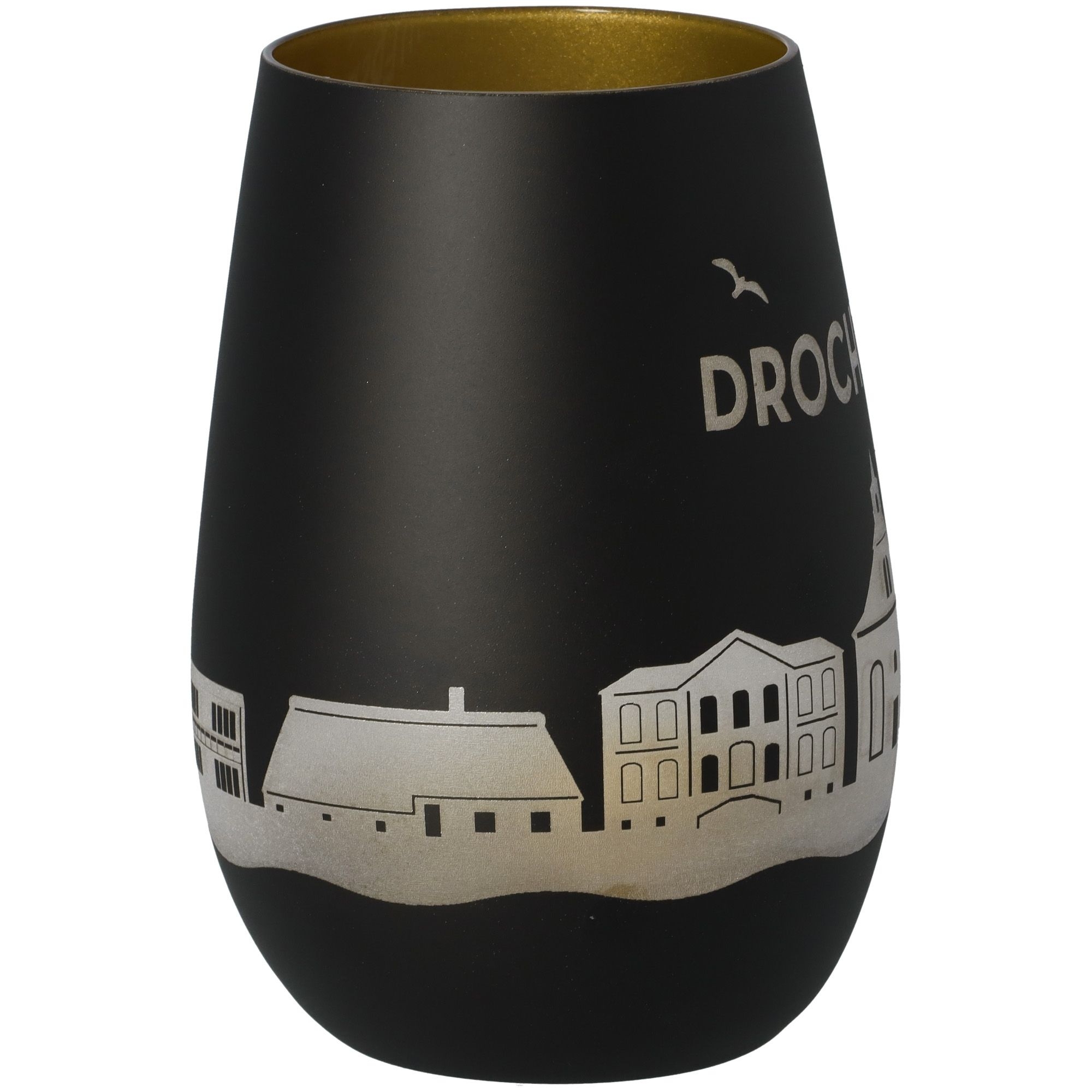 Windlicht Skyline Drochtersen Schwarz/Gold Krug, Töpferei, Vase