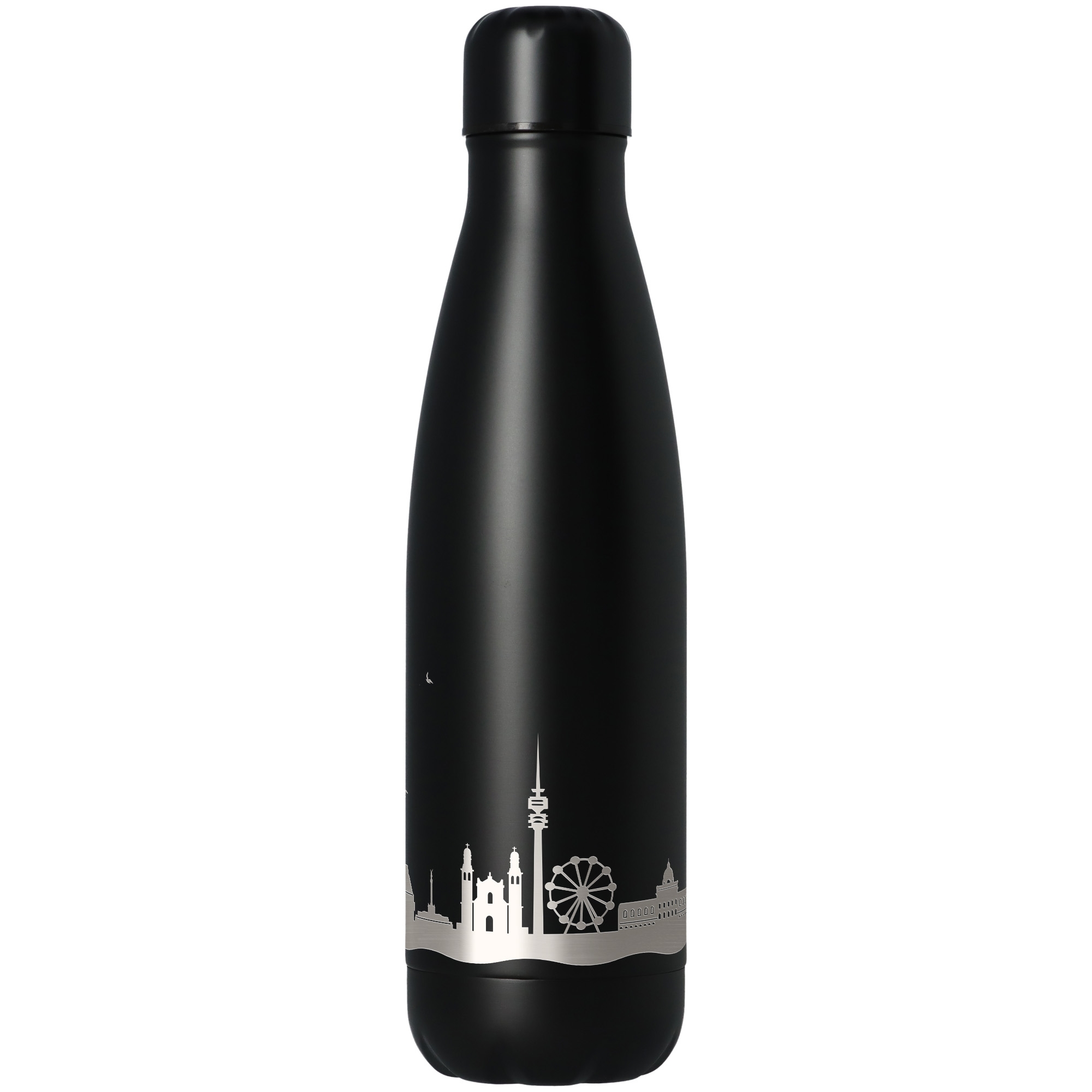 3299bff6fbe8303501cbd918e363bc004a52006f Trinkflasche Skyline München Schwarz 500ml