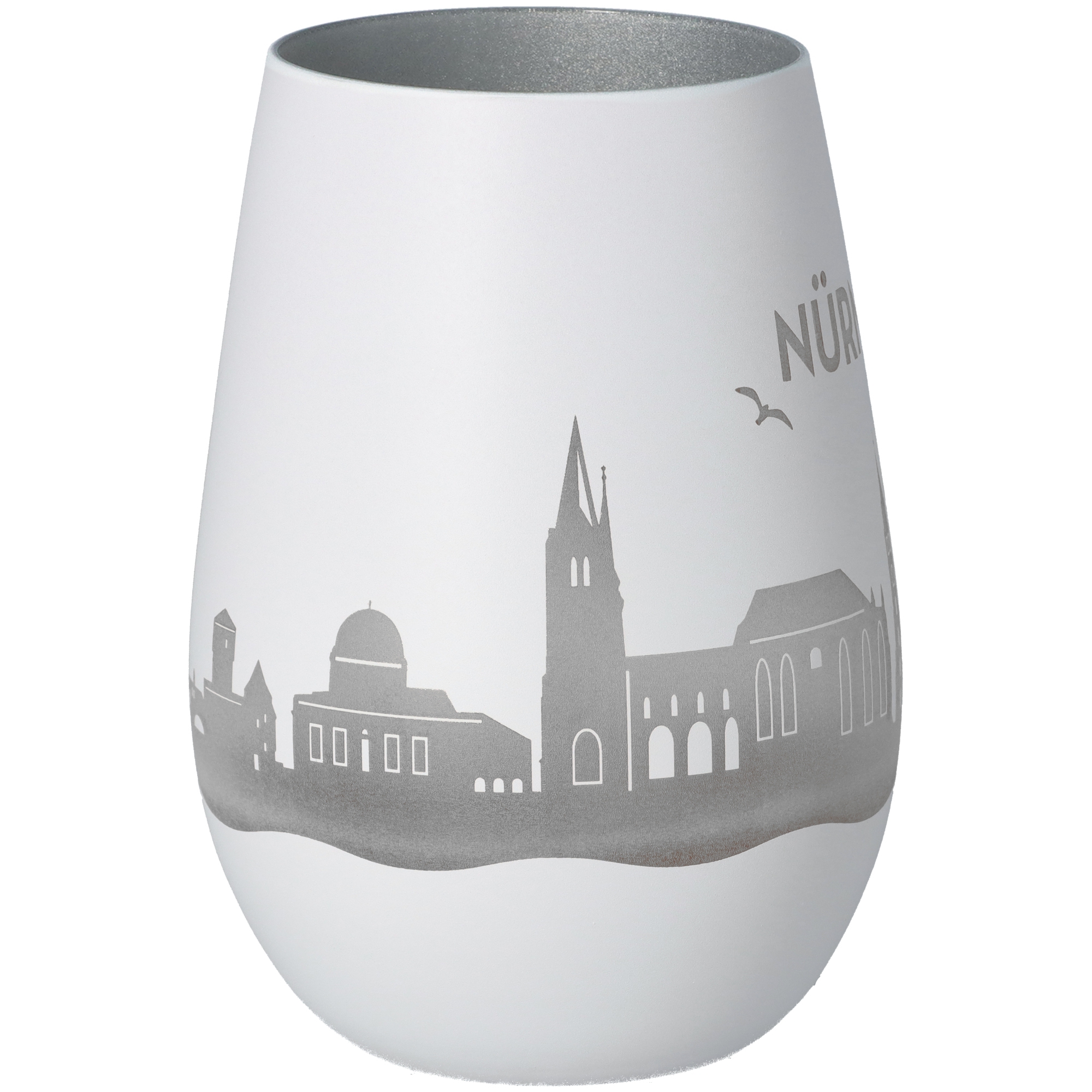 Windlicht Skyline Nürnberg Weiß/Silber Windlicht Skyline Nürnberg Weiß/Silber