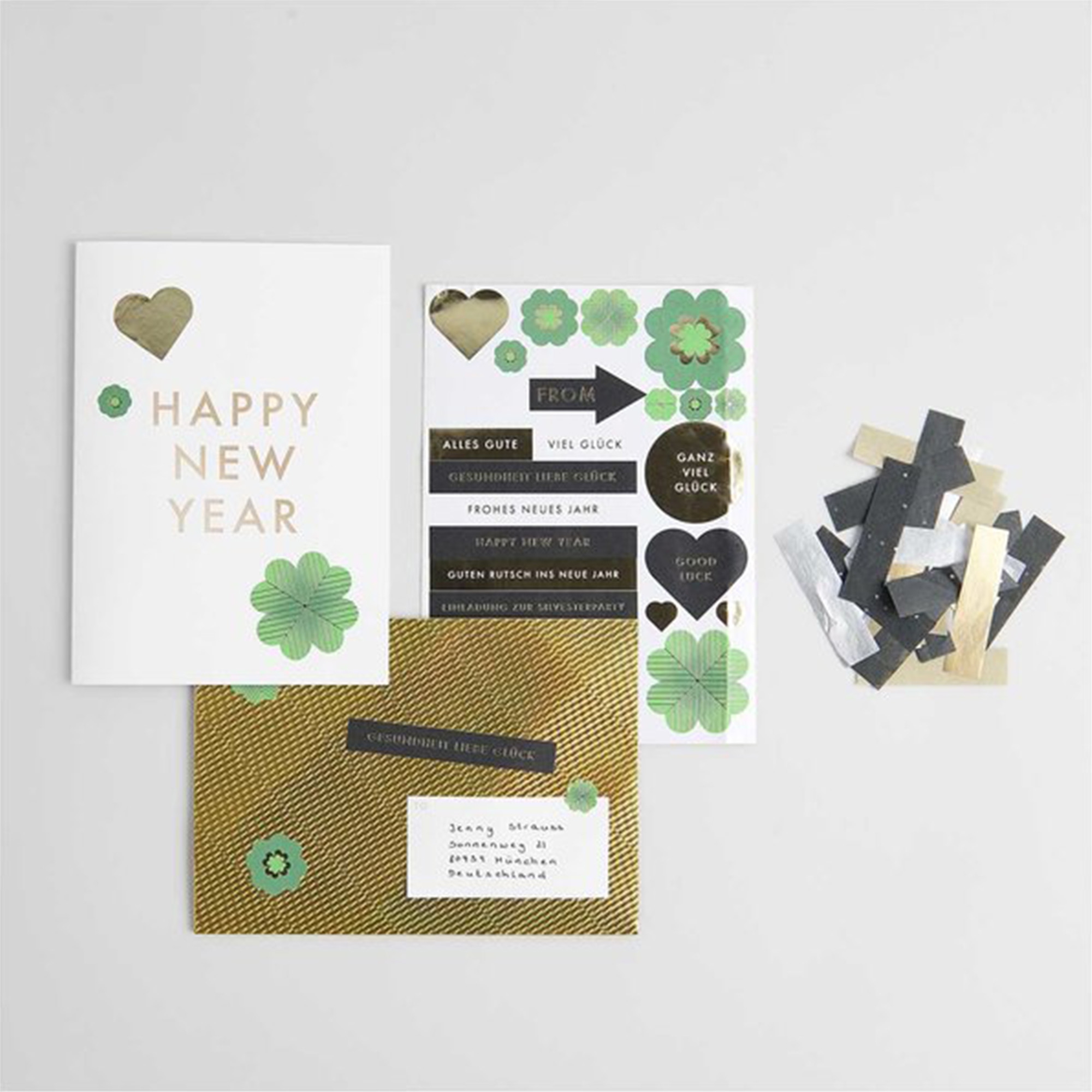 DIY Karte Happy New Year, Weiß DIY Karte Happy New Year, Weiß