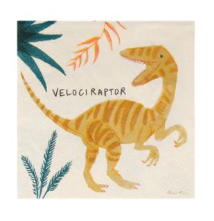 Meri Meri - 16 Cocktailservietten "Königreich der Dinosaurier" Meri Meri - 16 Cocktailservietten "Königreich der Dinosaurier"