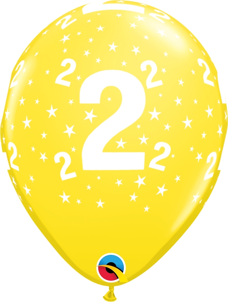 Qualatex Latexballon 2. Geburtstag verschiedene Farben Ø 30cm