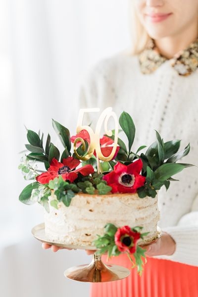 Cake Topper zum 50. Geburtstag, Gold Cake Topper zum 50. Geburtstag, Gold