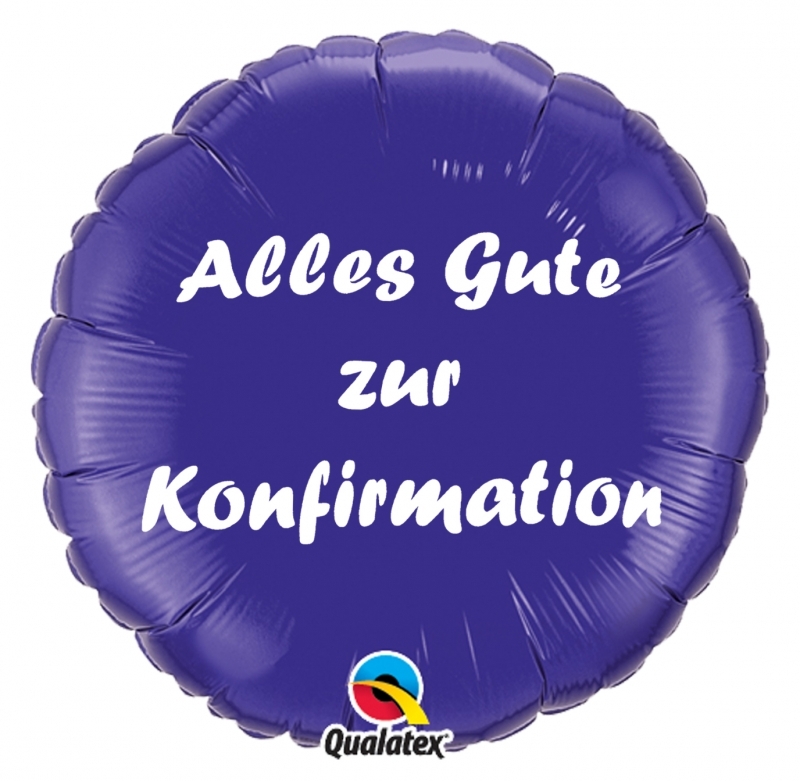 Folienballon Alles Gute zur Konfirmation Lila 45cm Folienballon Alles Gute zur Konfirmation Lila 45cm