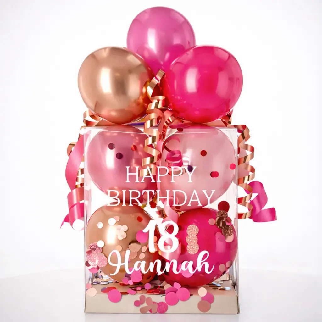 Personalisierte Ballon Geschenkbox zum Geburtstag