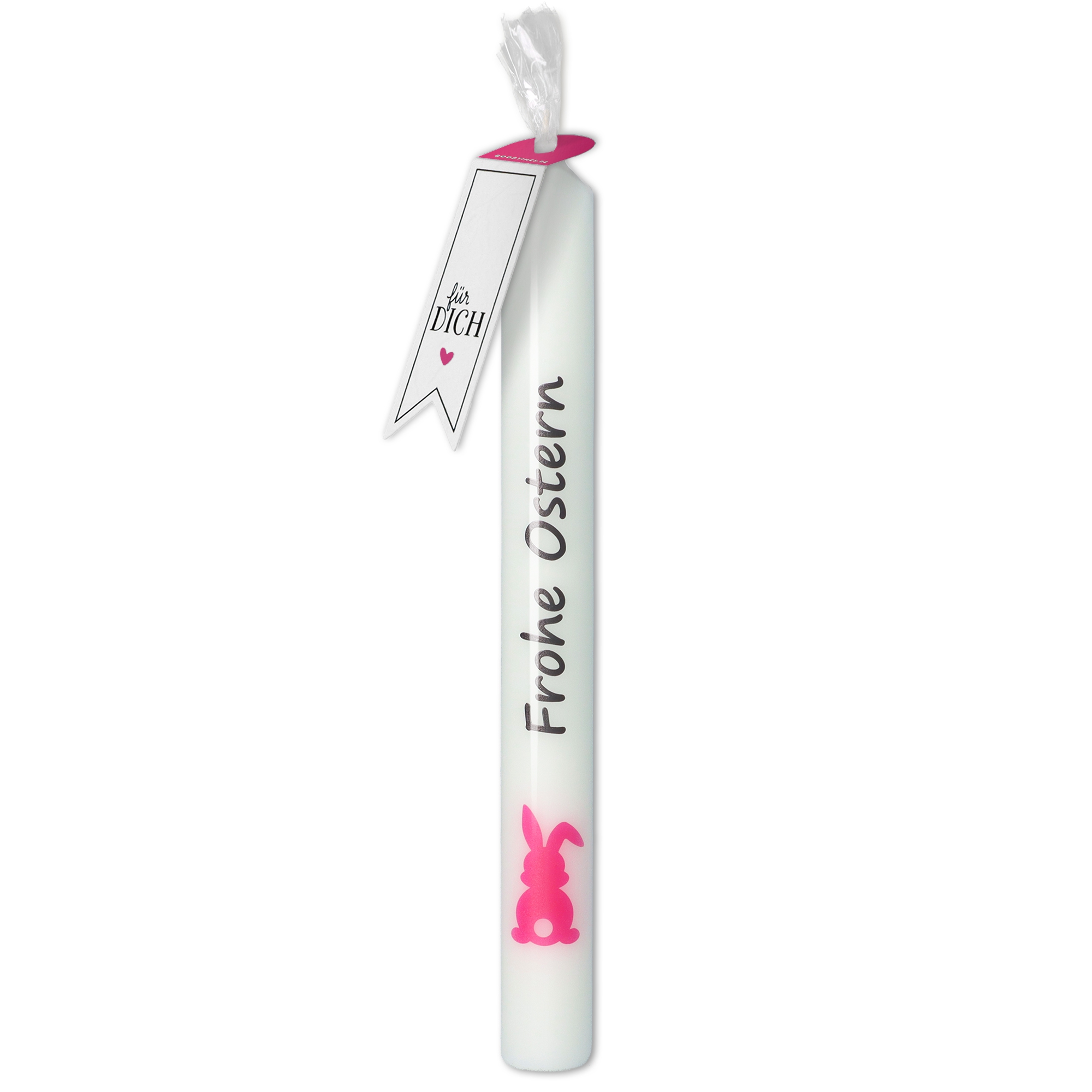 Stabkerze Weiß "Frohe Ostern" Stabkerze Weiß "Frohe Ostern"