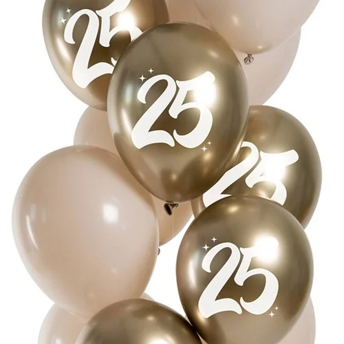 balloons, birthday, foil balloon, gold, numbers 25